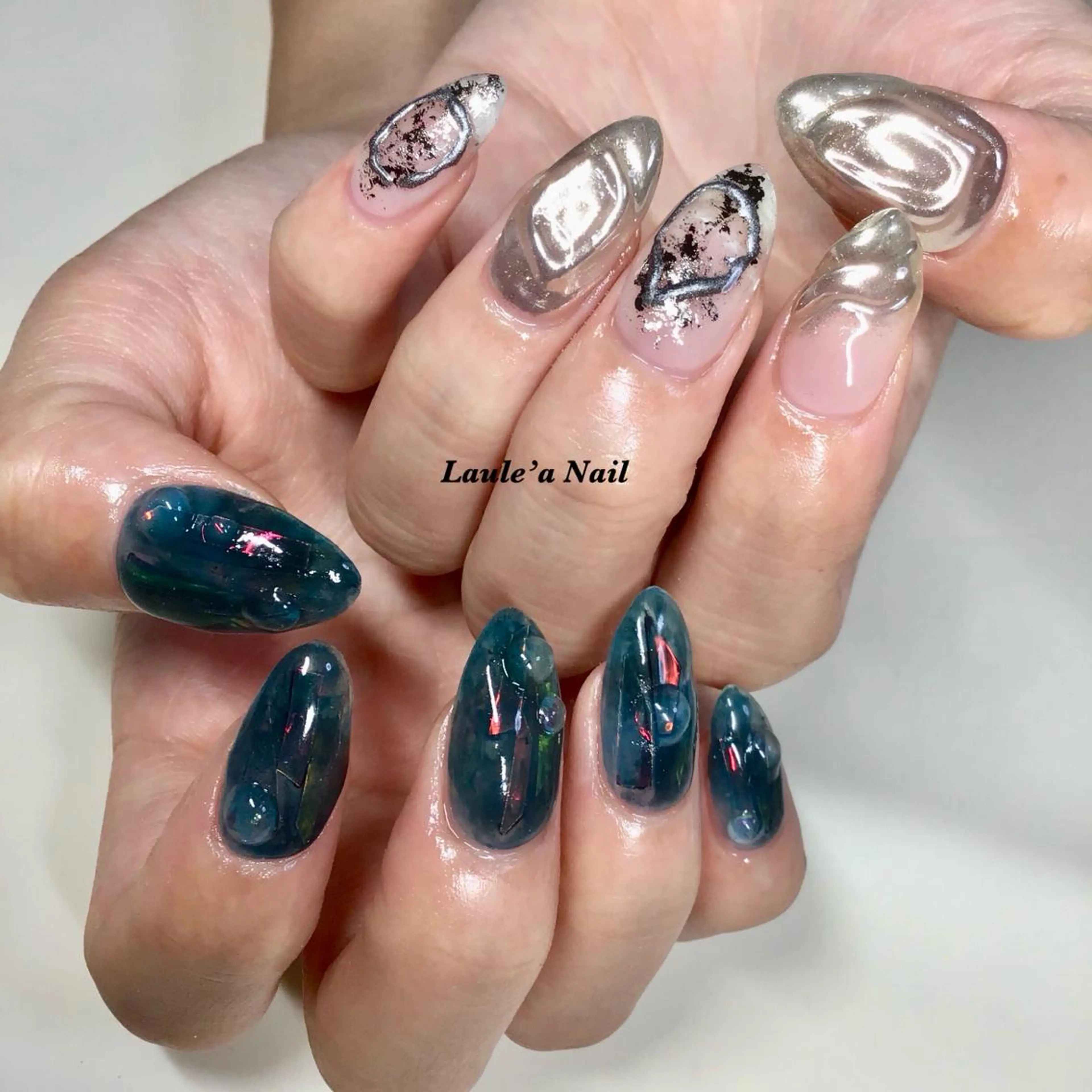 ロング カラー ネイル マツエク・マツパ 福田 加奈のネイルデザイン