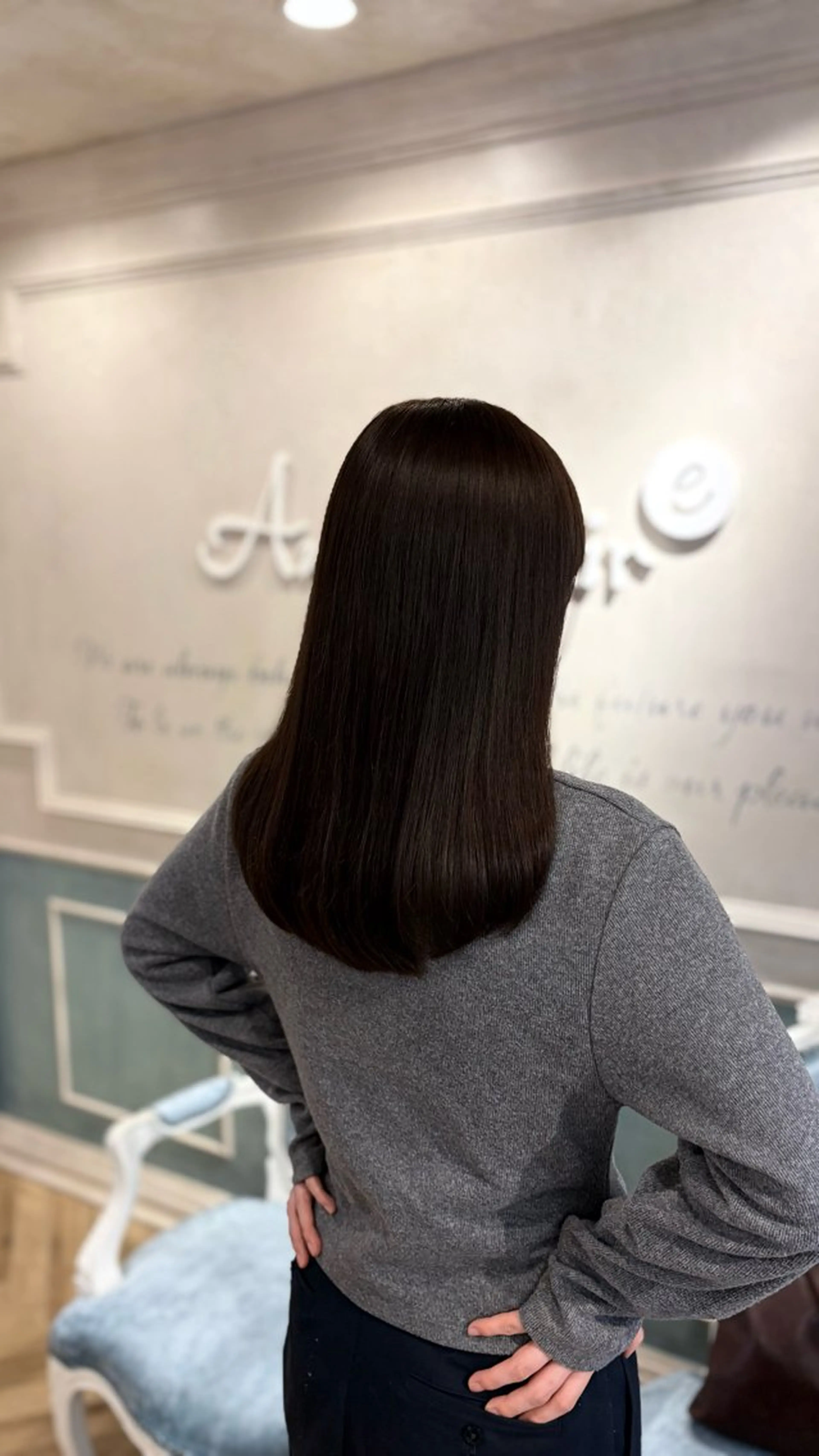 ミディアム カラー カット ヘアカラー トリートメント グレージュ|くすみ× 透明感|kazutoのヘアスタイル