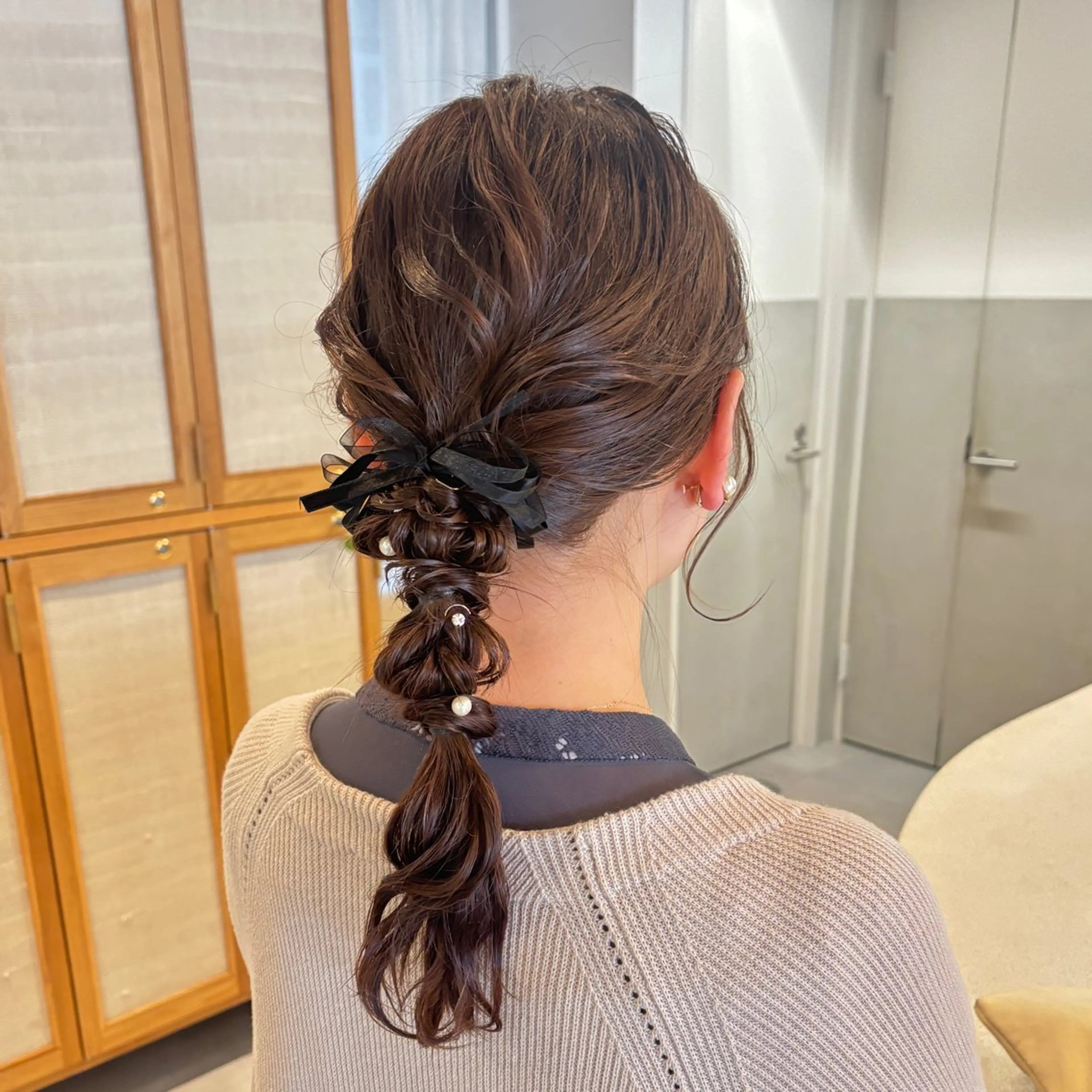 セミロング ヘアセット レイヤーカット ／艶カラー/若林のヘアスタイル