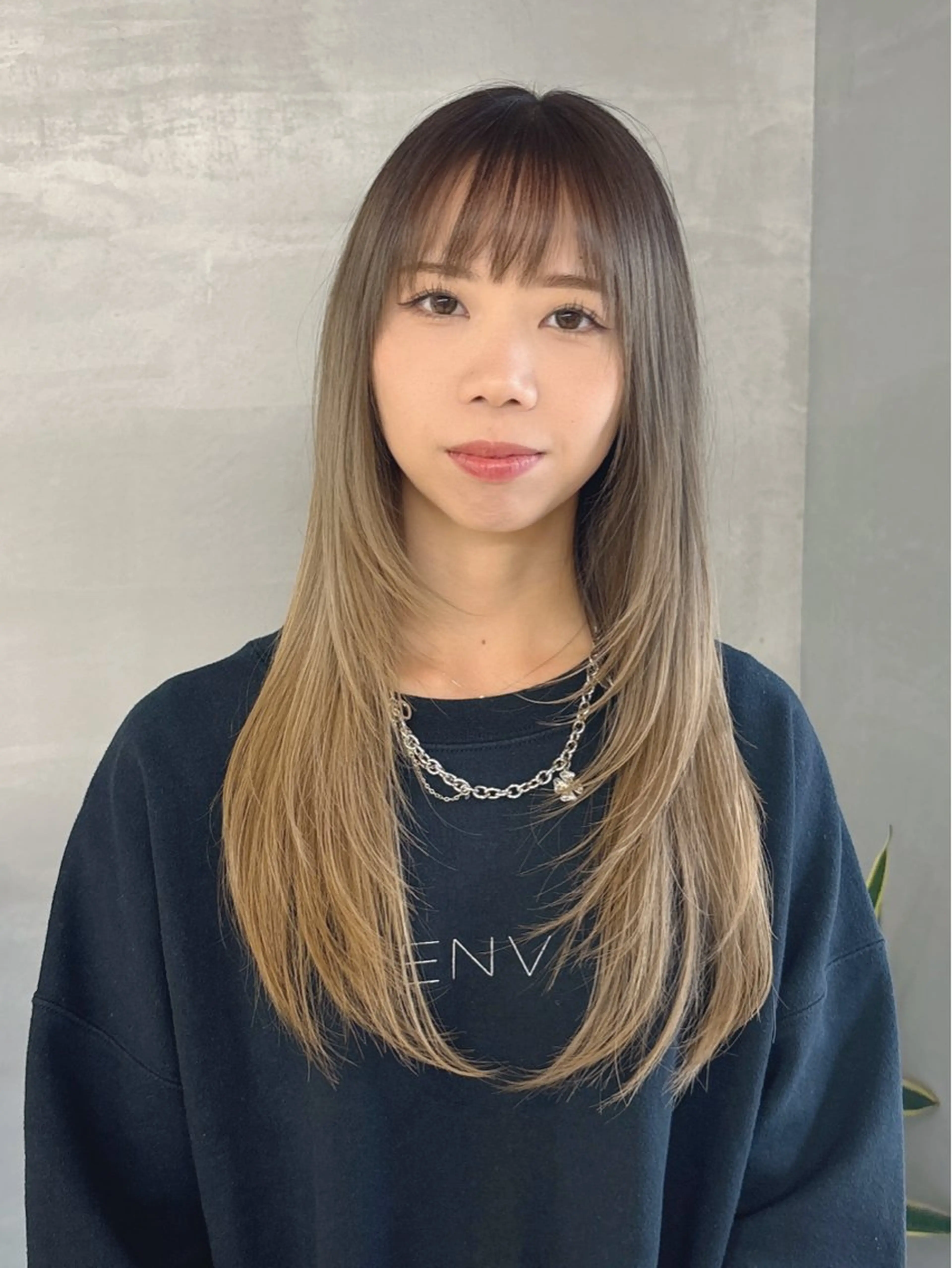 ロング ボブ 顔まわりレイヤー 顔周りカット ハッシュカット レイヤーカット 👑似合わせレイヤー が好評👑佐久田のヘアスタイル