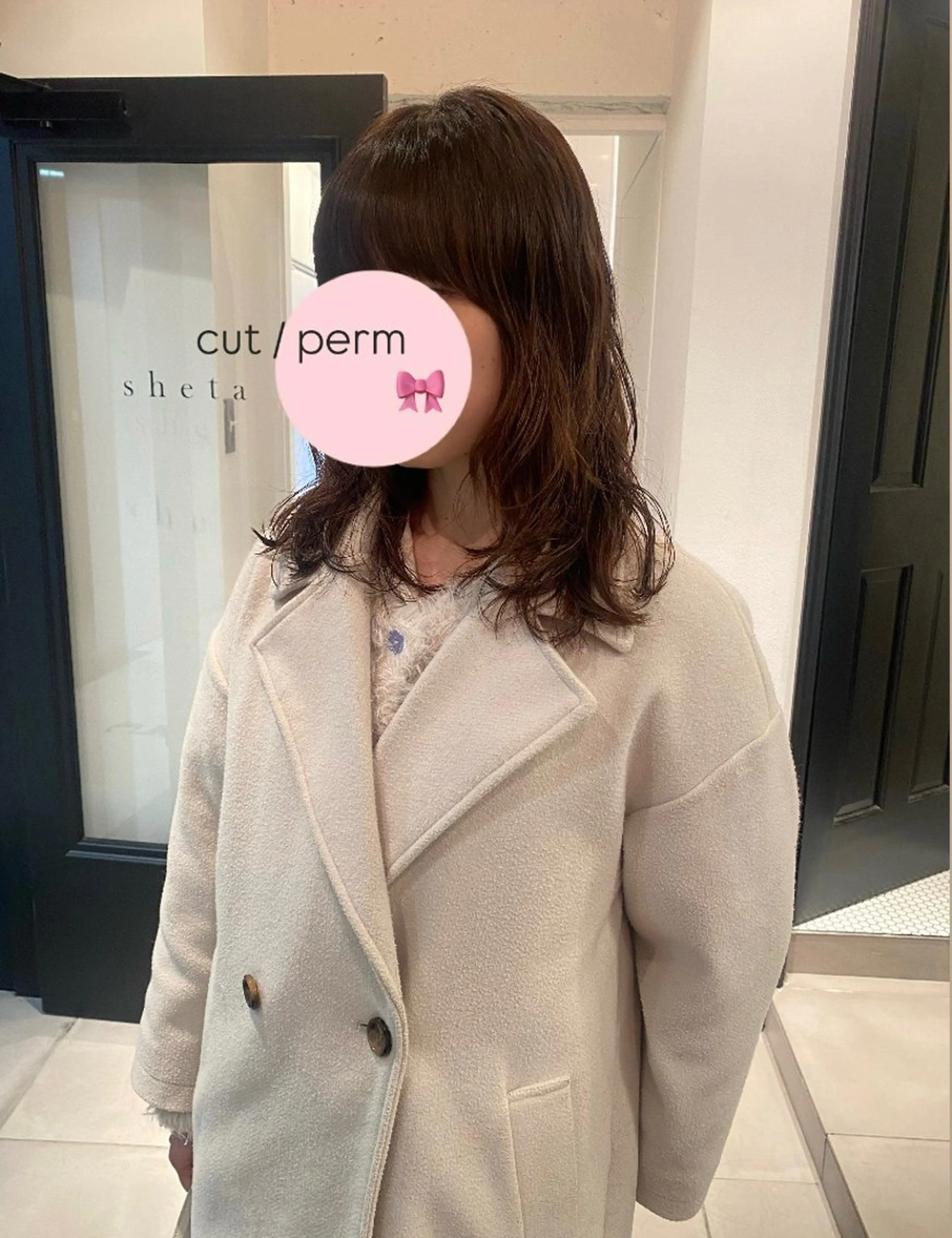 ミディアム パーマ カット パーマ riria/ボブ /透明感カラー🎀のヘアスタイル