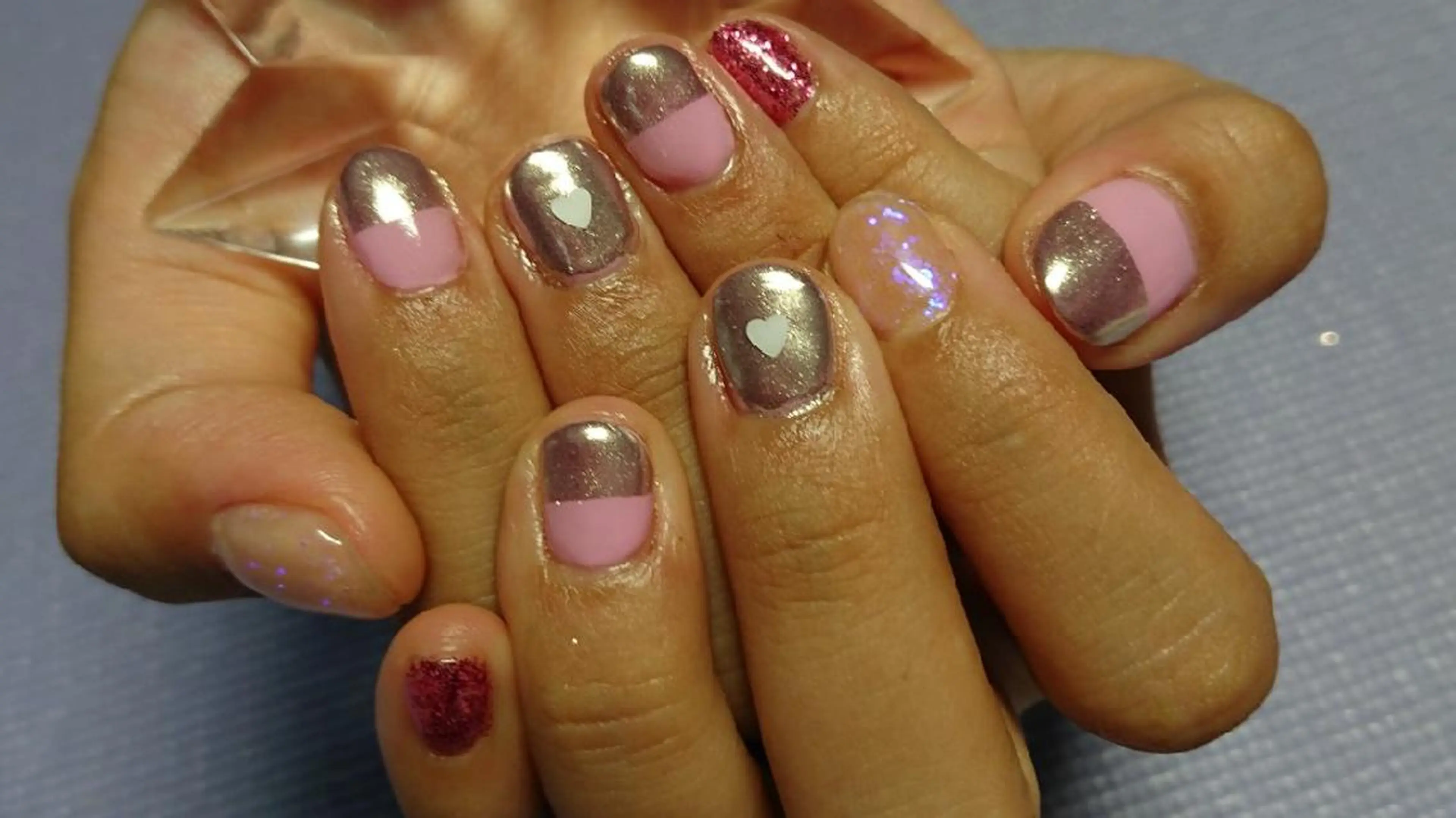 ネイル フレンチネイル ミラーネイル 平野 亜季のネイルデザイン