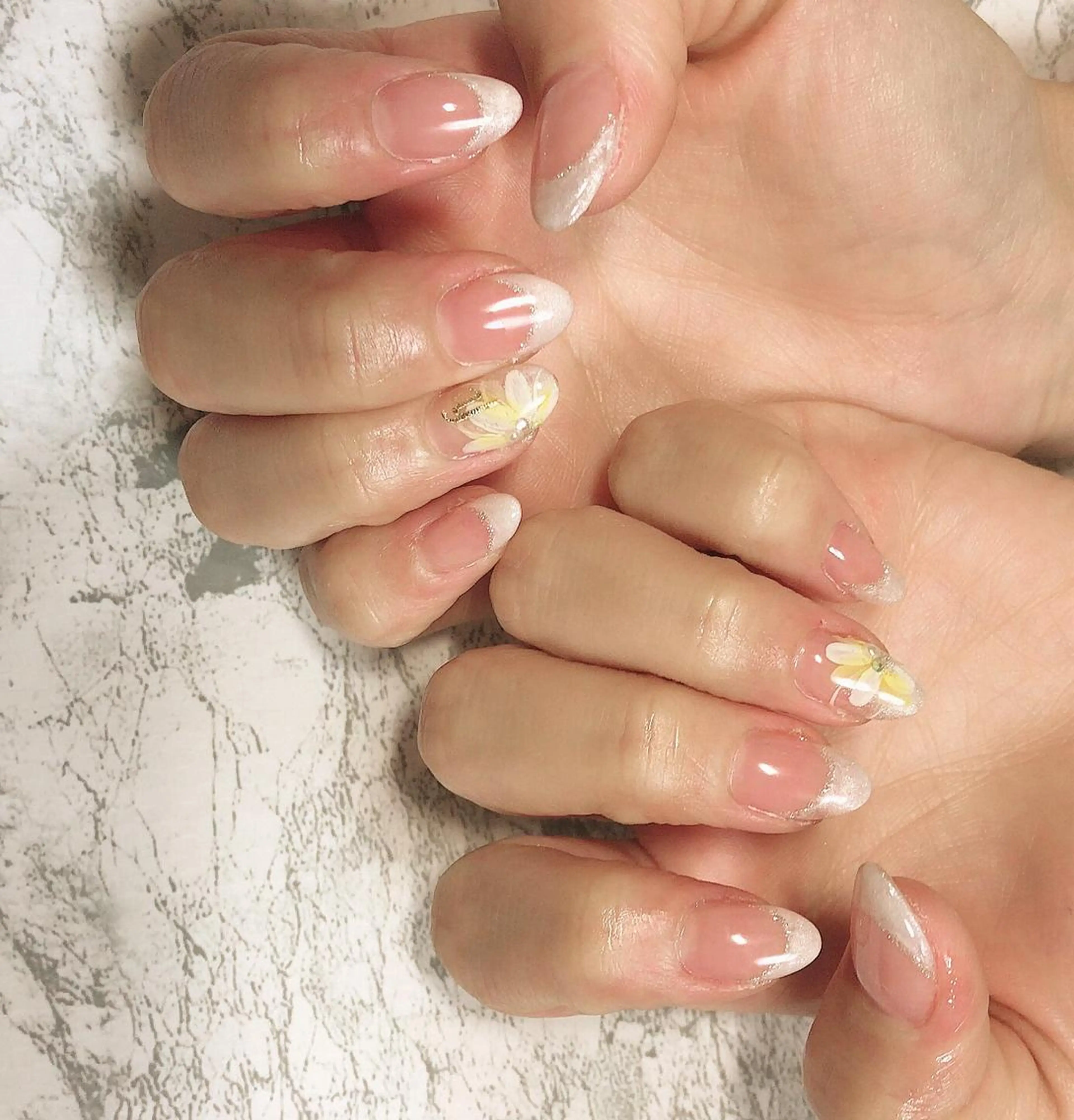 ネイル フットネイル フレンチネイル ニュアンスネイル シンプルネイル 春ネイル nail fufla ♡yamane♡のネイルデザイン