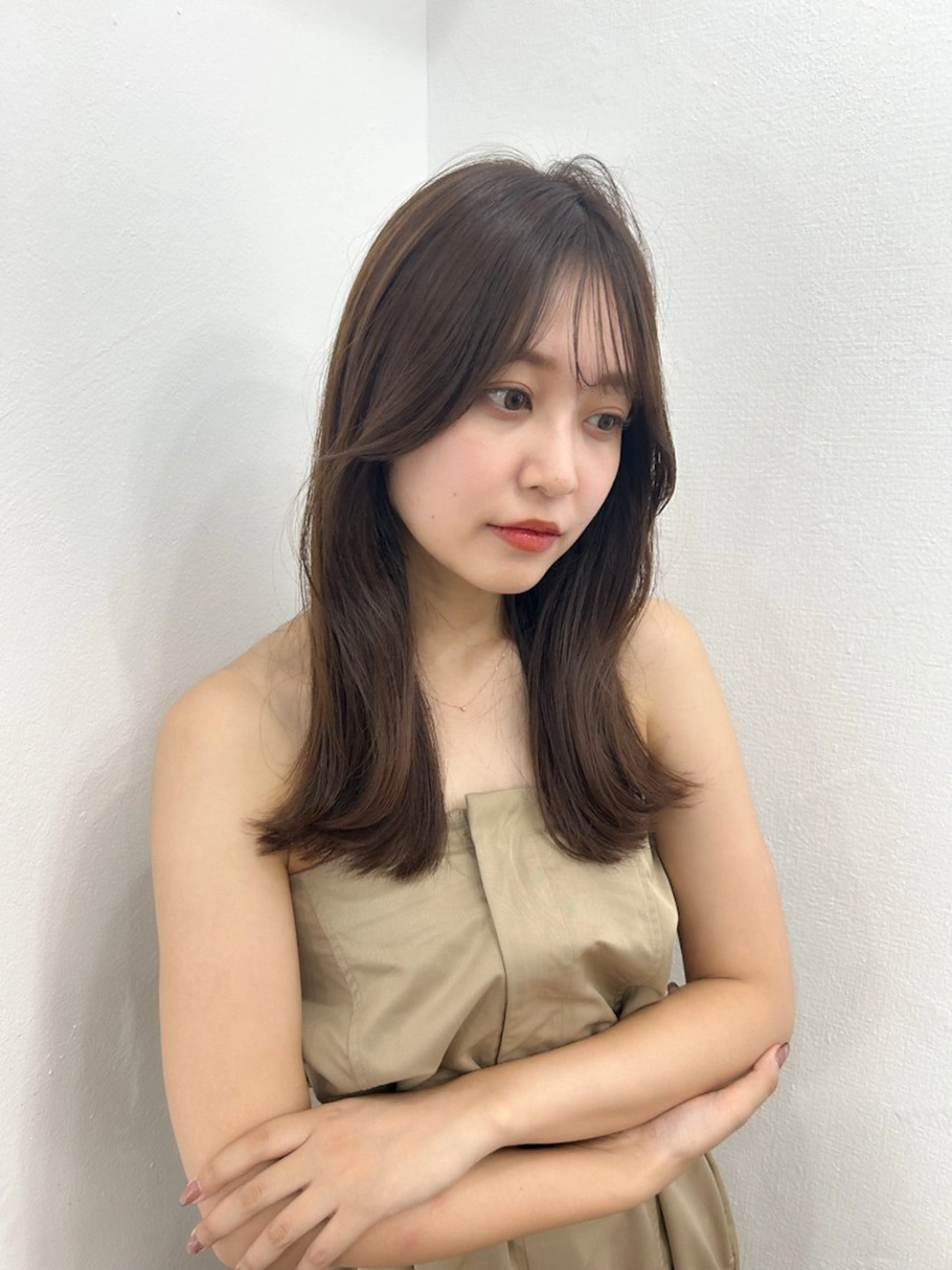 セミロング 韓国風ヘア takebuchi harukaのヘアスタイル