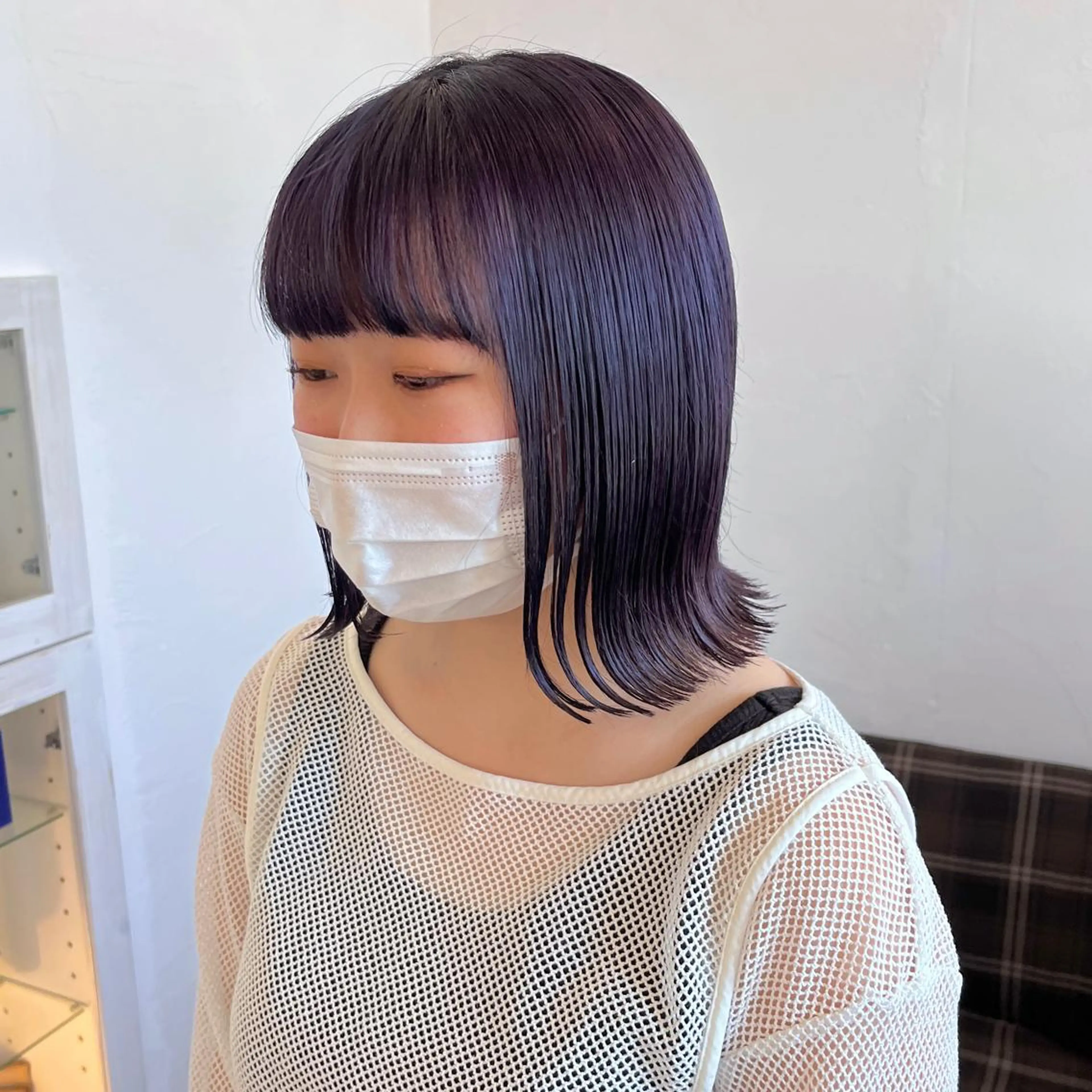 ミディアム カラー ベージュカラー ブリーチ ラベンダーカラー 伊藤ゆかり/髪質改善 /透明感カラーのヘアスタイル