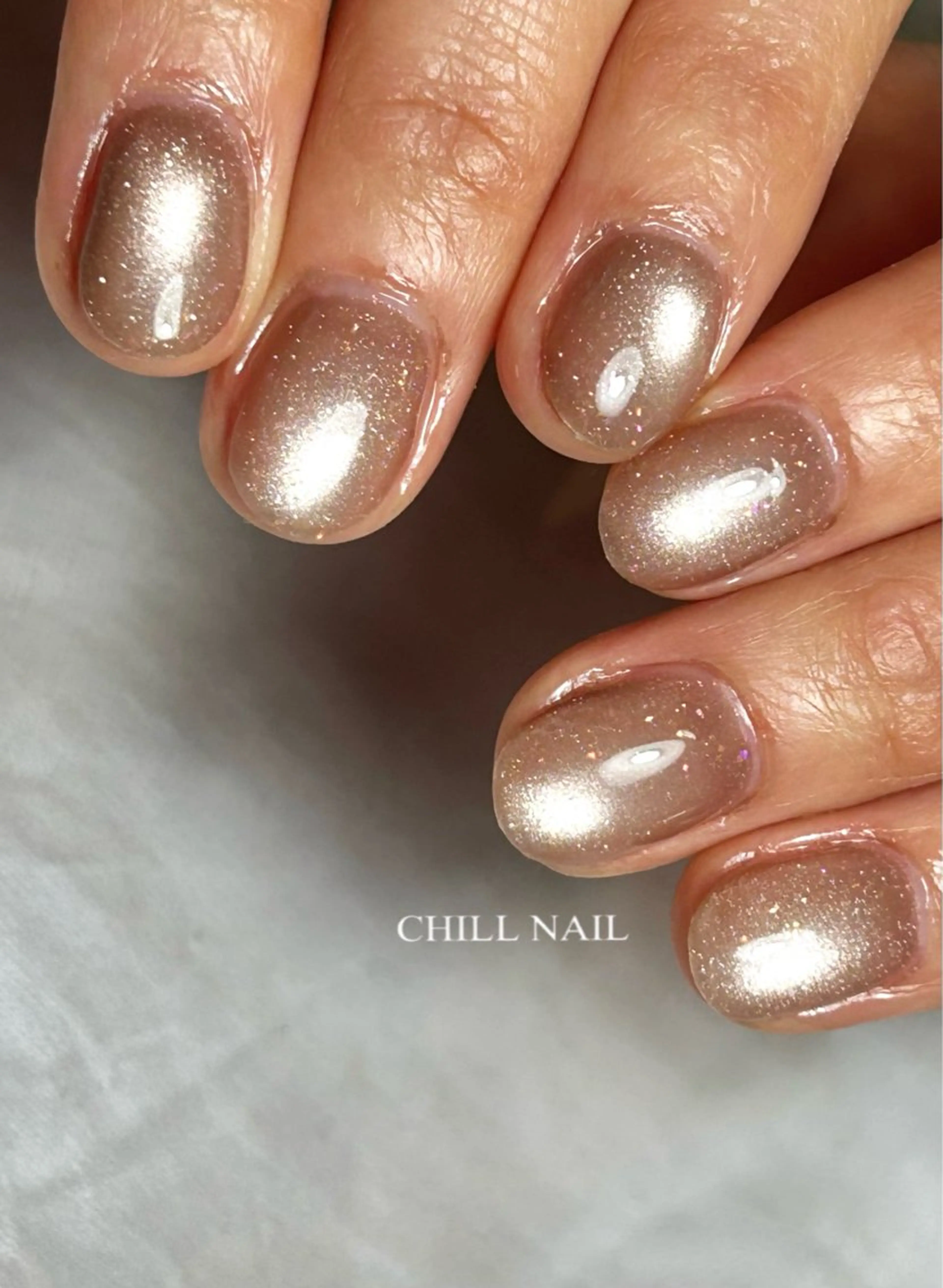 ネイル オーロラネイル キラキラネイル ラメ(グリッター) マグネットネイル ハンドネイル CHILL NAILのネイルデザイン
