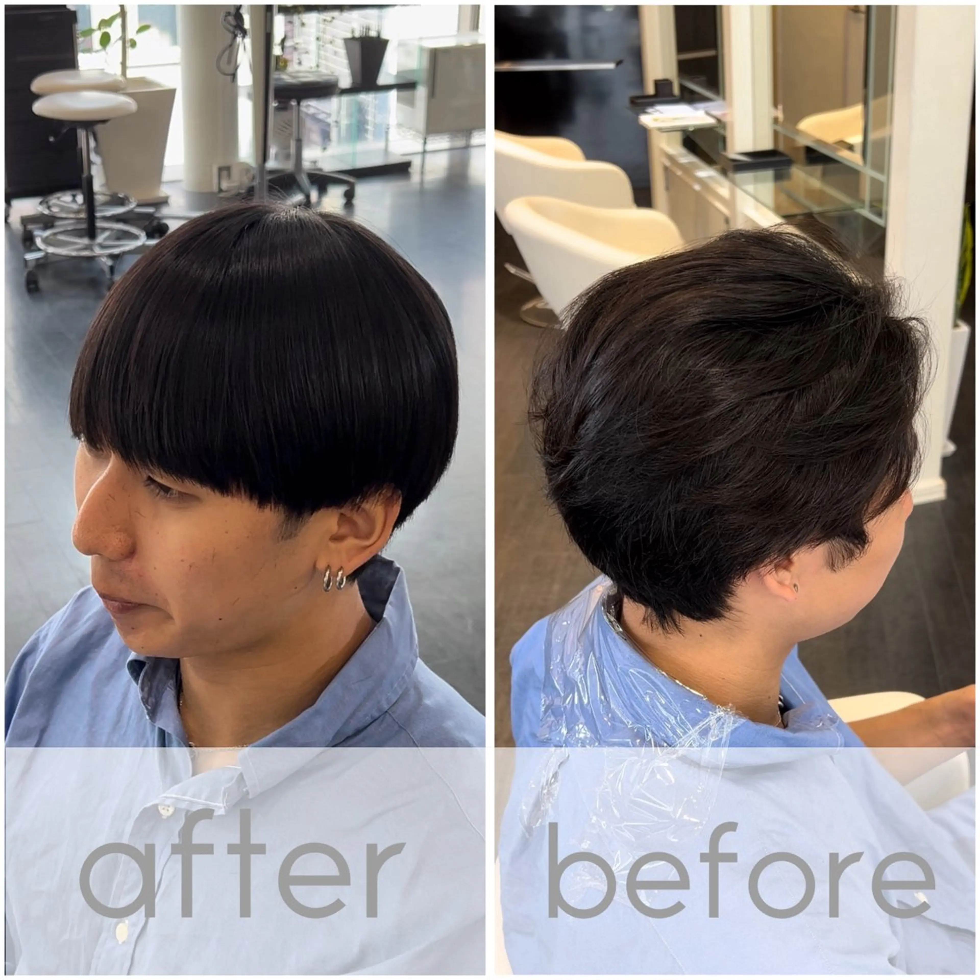 ショート パーマ メンズ マッシュ 縮毛矯正 カット 縮毛矯正 【髪質改善/縮毛矯正 /カラー】ホサカのヘアスタイル