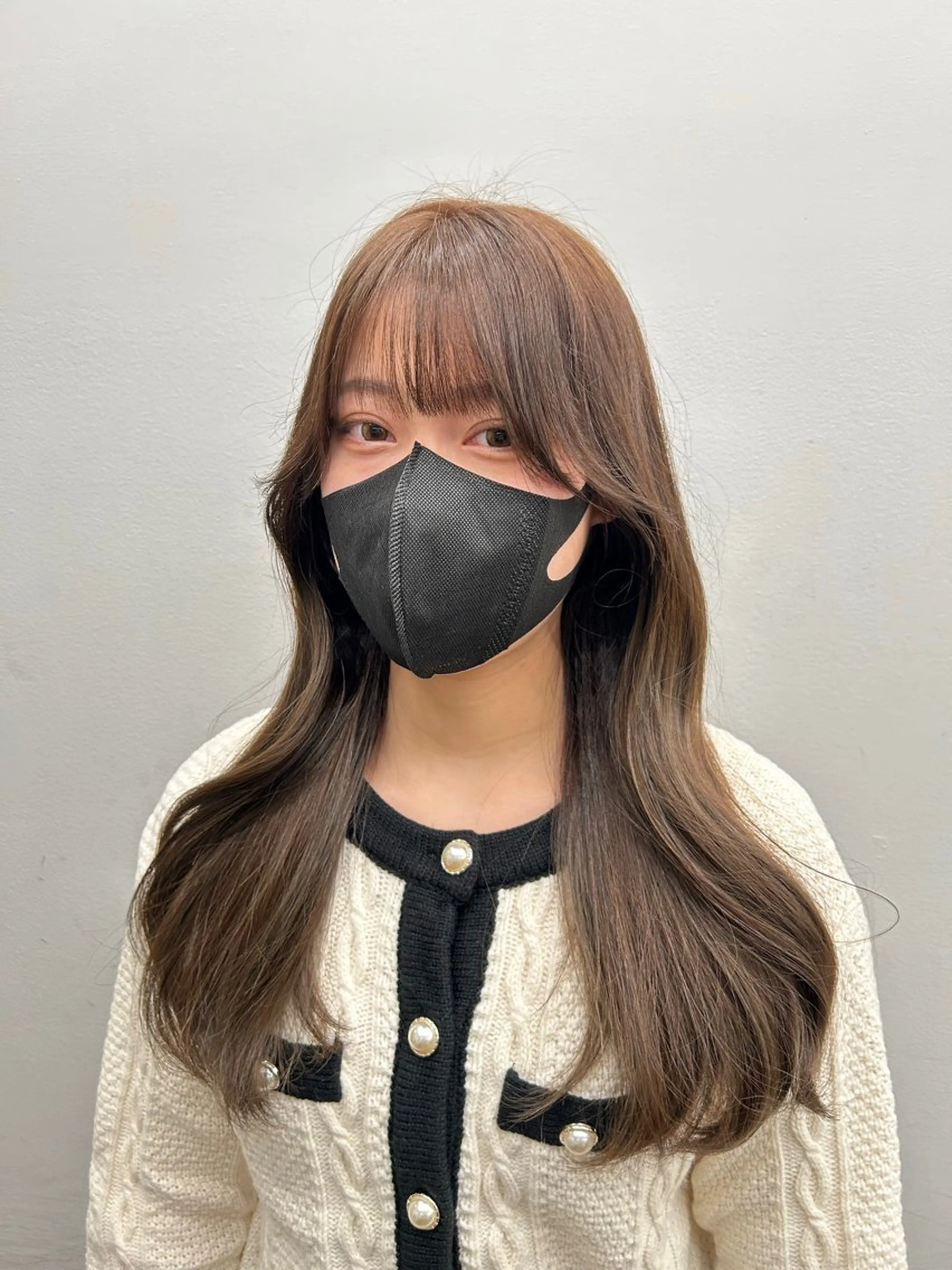 ロング カット ヘアカラー トリートメント 韓国風🤍 イワサキ　リコ🍒のヘアスタイル