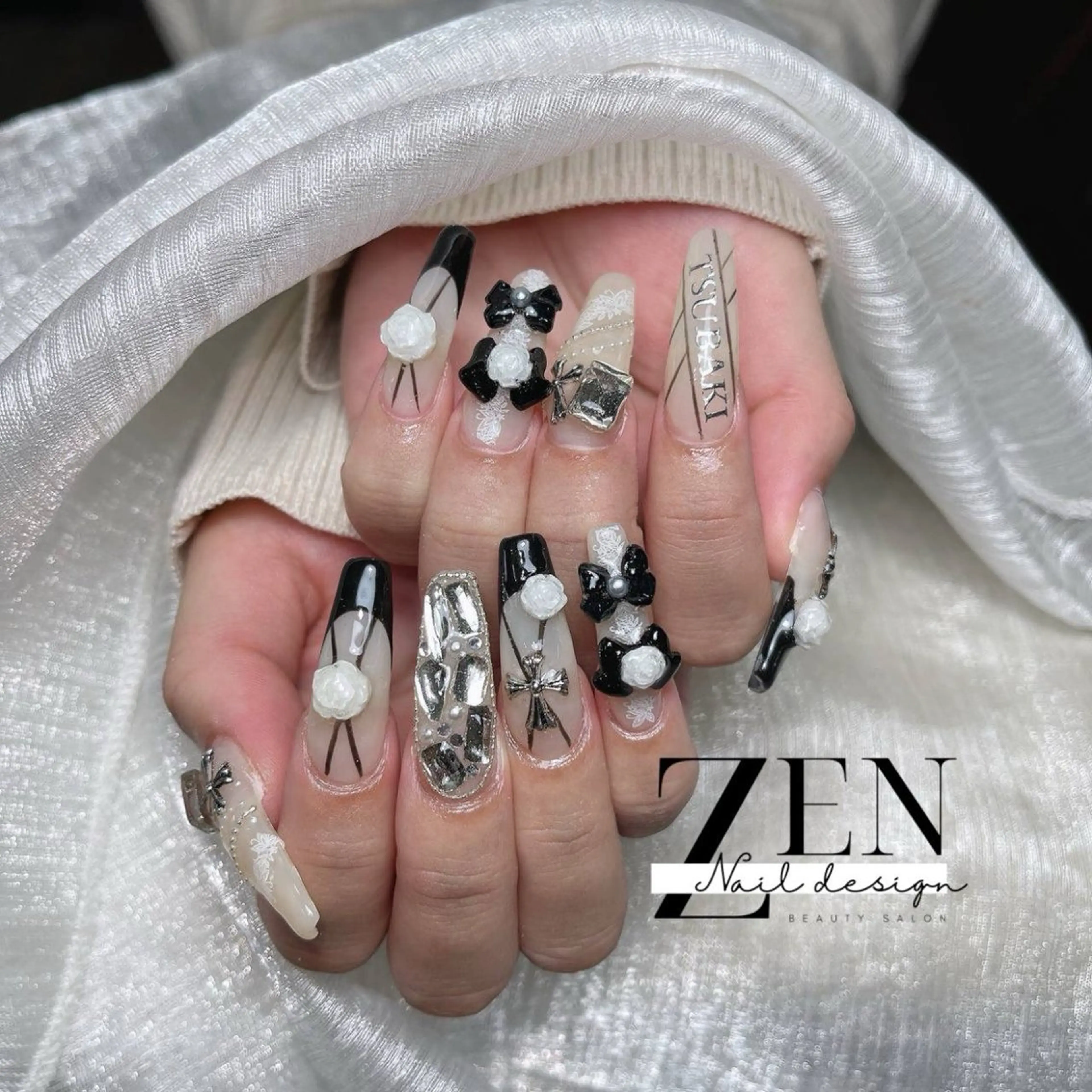 ネイル チークネイル フレンチネイル ジェルネイル 韓国ネイル マグネットネイル ハンドネイル Zen Nail Design 池袋のネイルデザイン