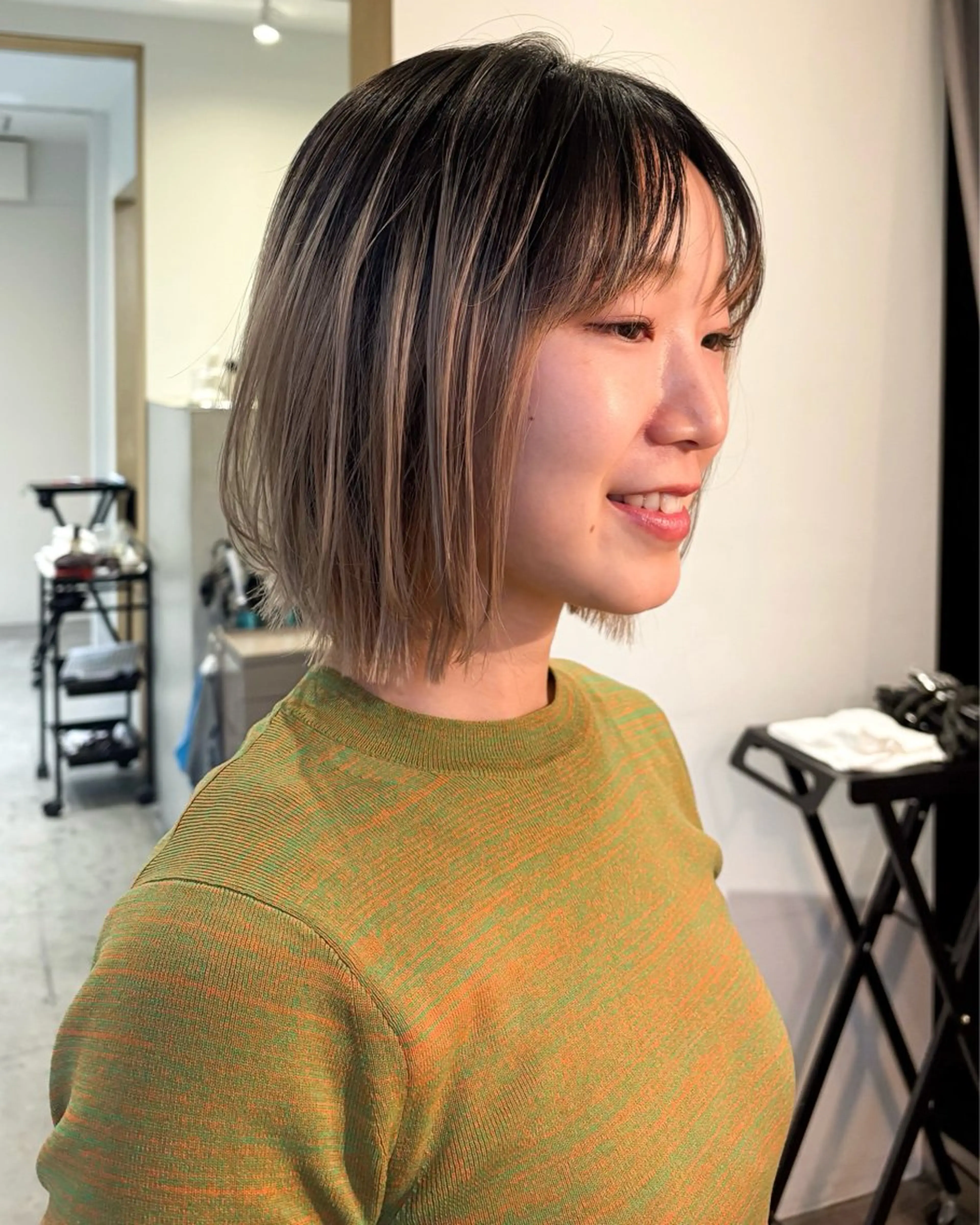 ミディアム ボブレイヤー ボブ レイヤーカット カット ヘアカラー ボブ/艶カラー 鎌倉/MIHO🌼のヘアスタイル