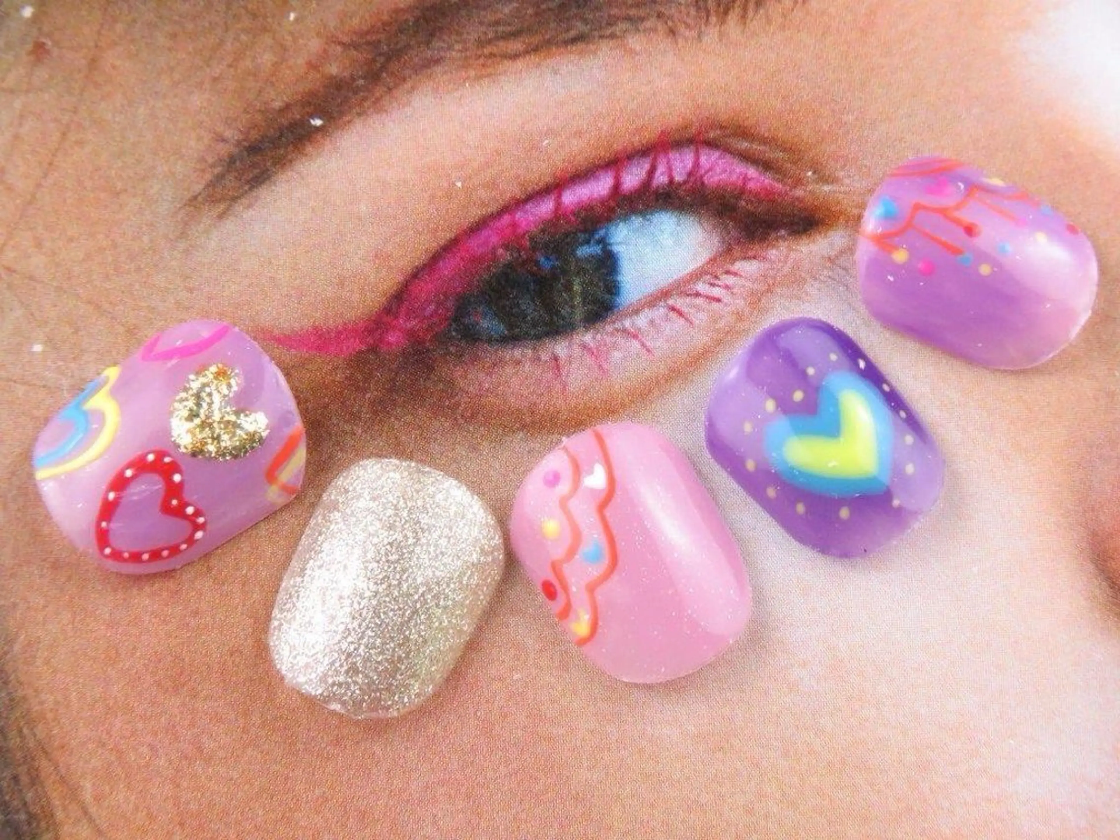 ネイル ハンドネイル 手描きart💫 持ち込み ayakiのネイルデザイン