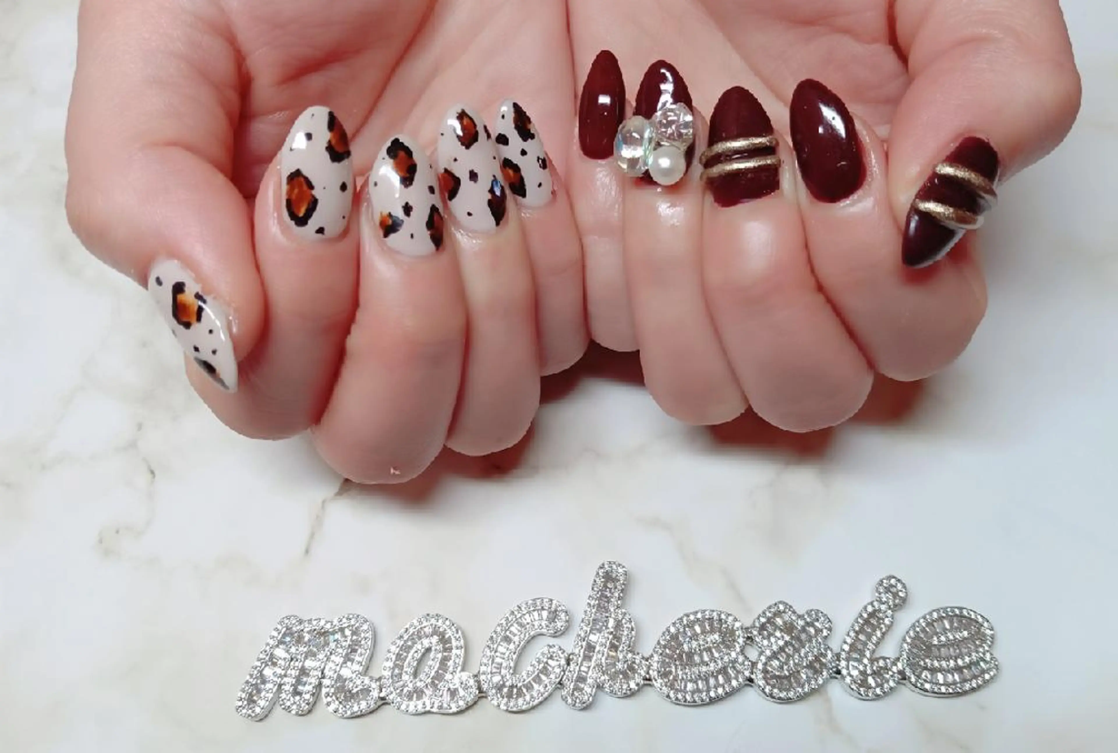 ネイル ボルドー ハンドネイル Nail Salon macherieのネイルデザイン