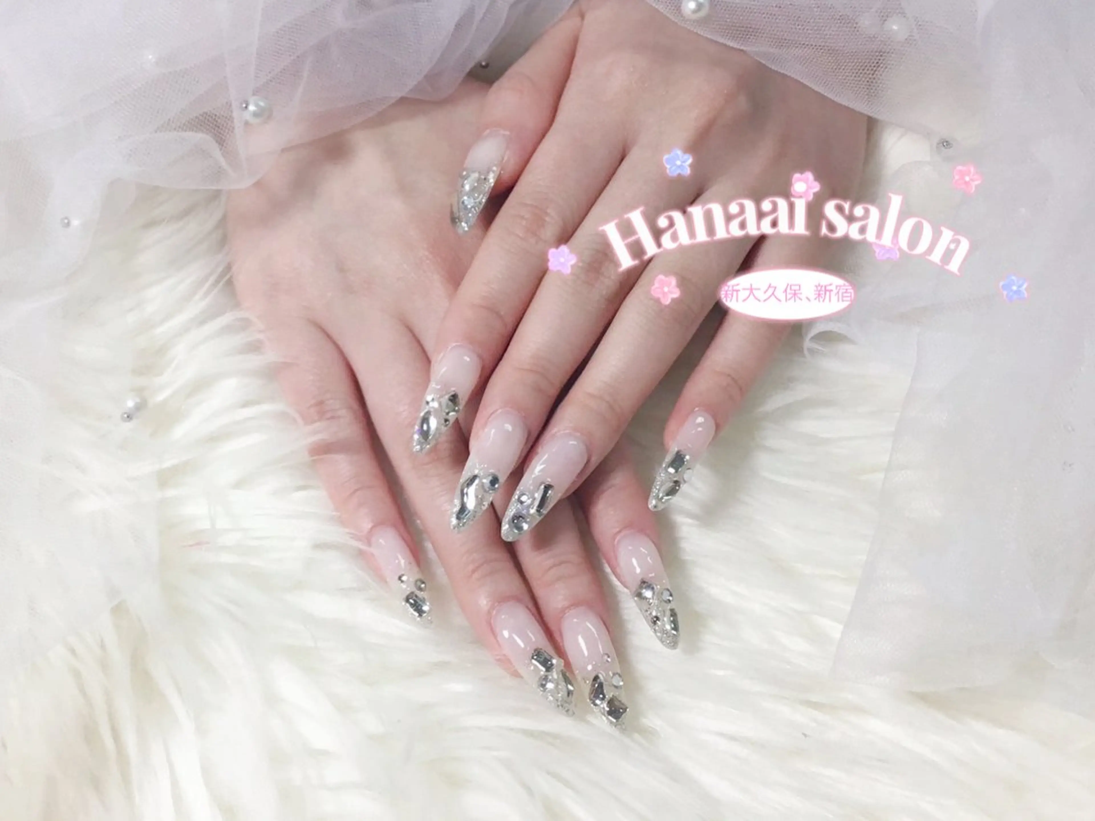 セミロング ハンドネイル Hanaai salon あまねのネイルデザイン