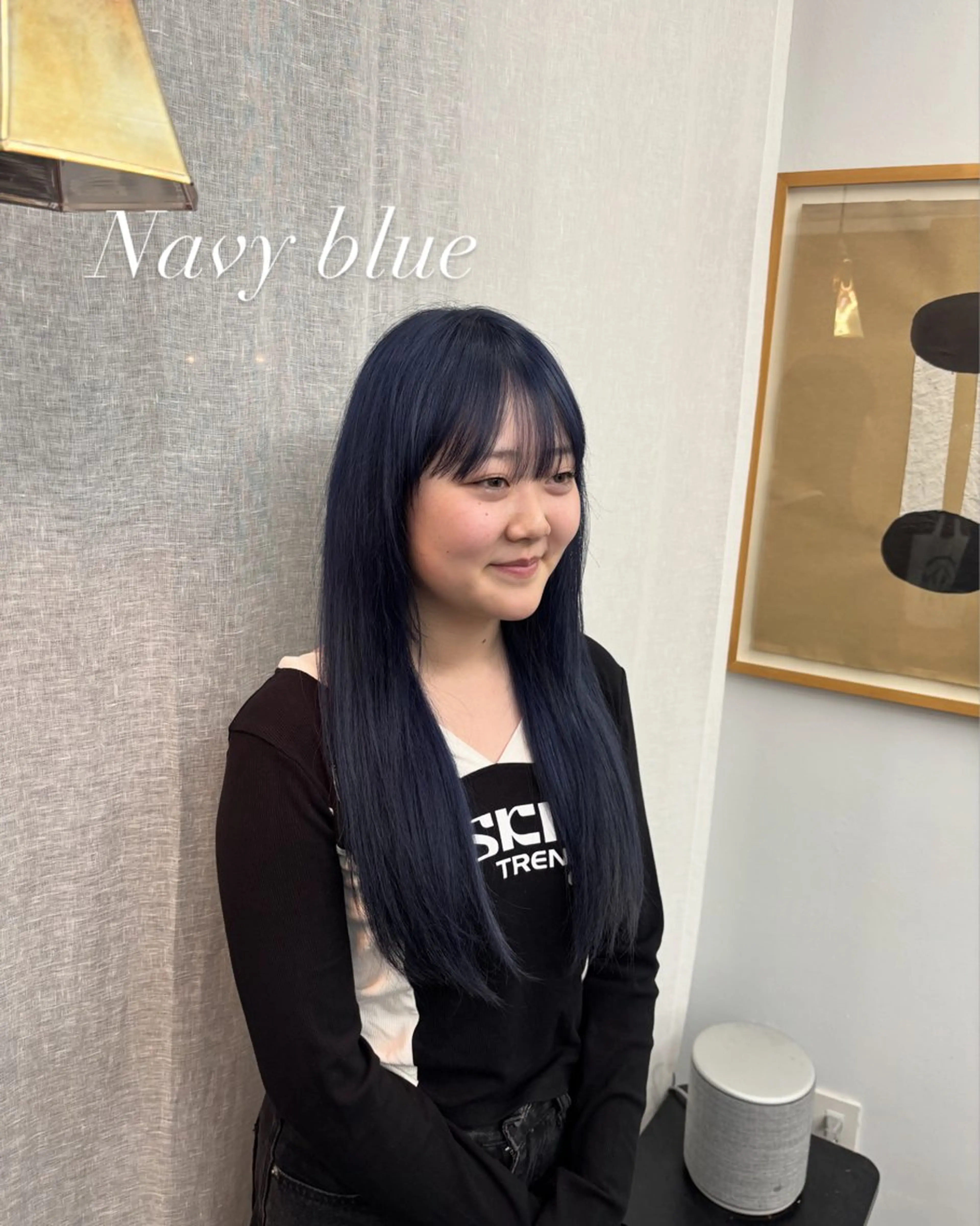 ロング カラー ブリーチ ブルーカラー グレージュ ネイビーカラー シルバー 【ヤマザキアヤメ】 パーマモデル様募集中のヘアスタイル