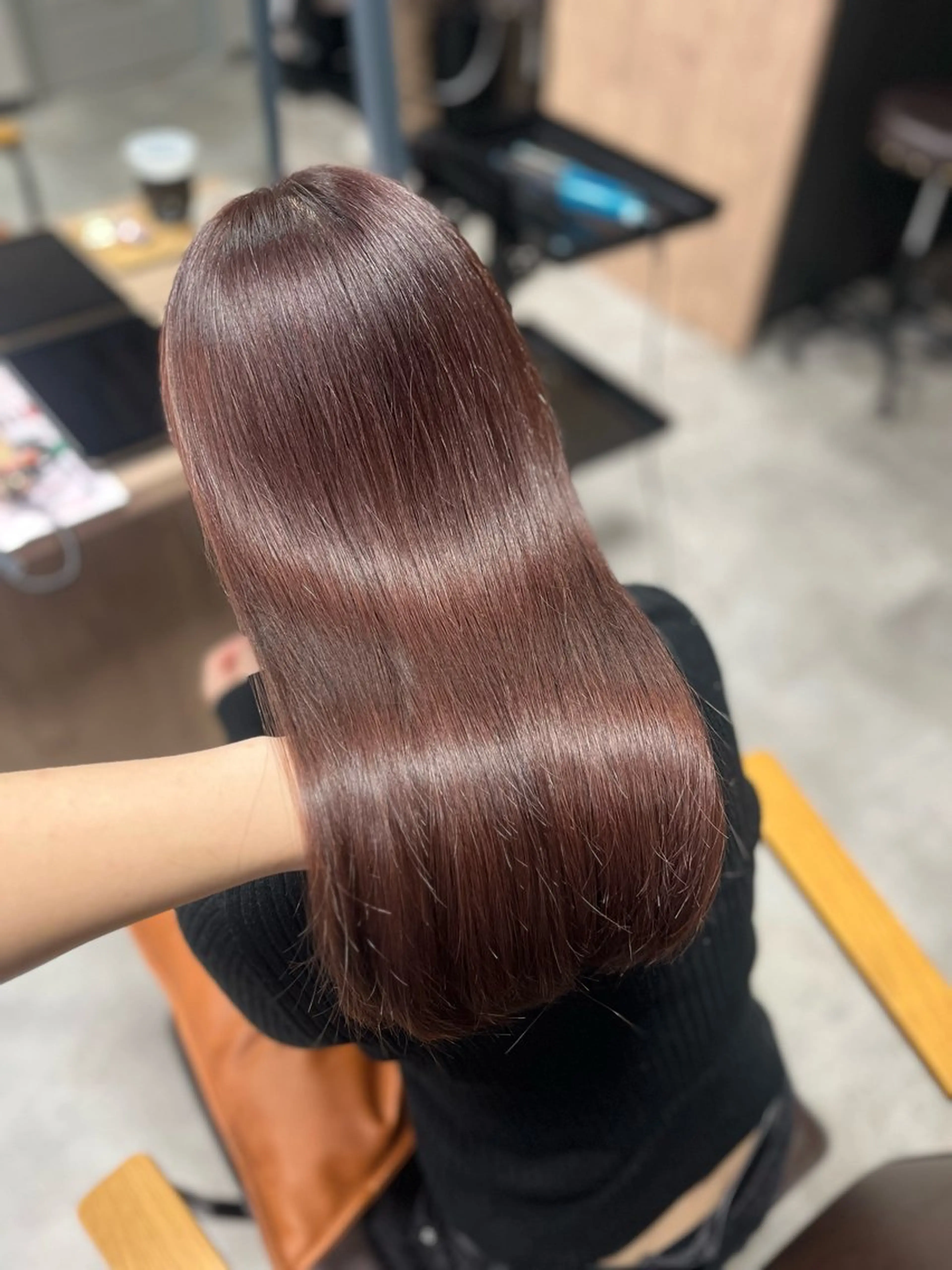 セミロング ピンクブラウン ヘアカラー トリートメント 髪質改善/韓国ヘア/ 赤み消し/sahoのヘアスタイル