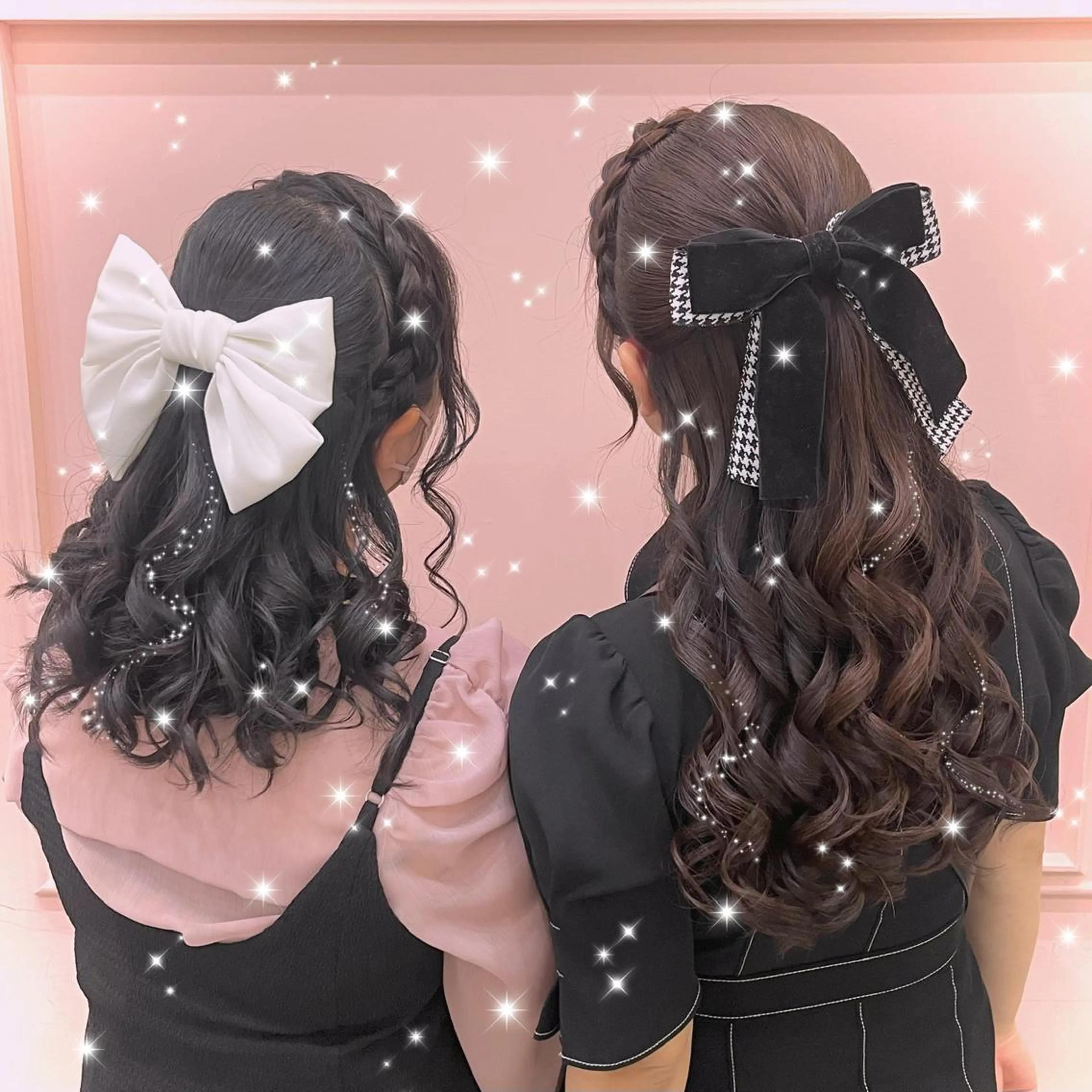 セミロング ヘアアレンジ ハーフアップ ヘアセット lien ヒジリのヘアスタイル