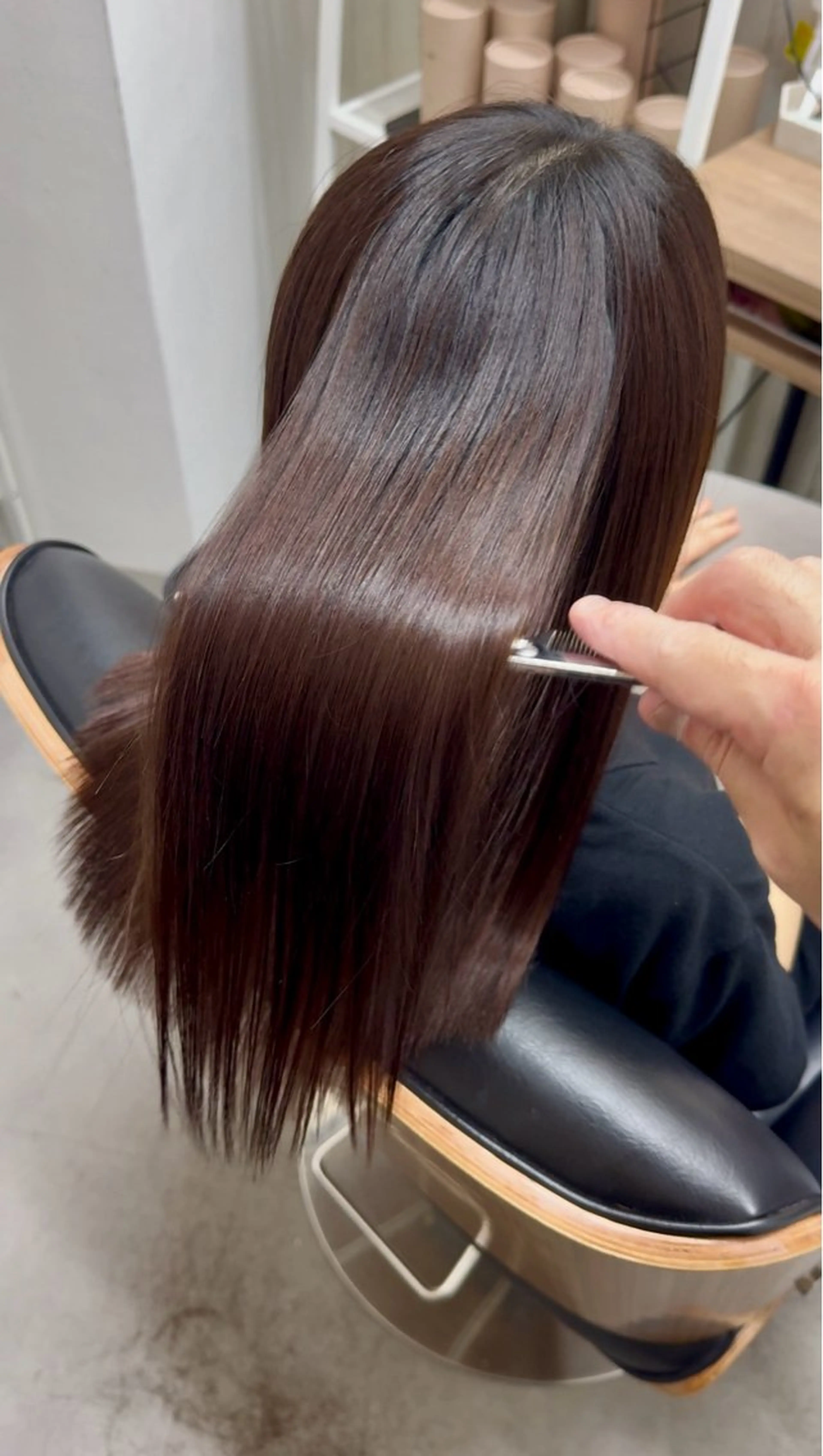 ロング 髪質改善 韓国風ヘア レイヤーカット 縮毛矯正 トリートメント 艶髪改善師/高橋潤 /縮毛矯正のヘアスタイル