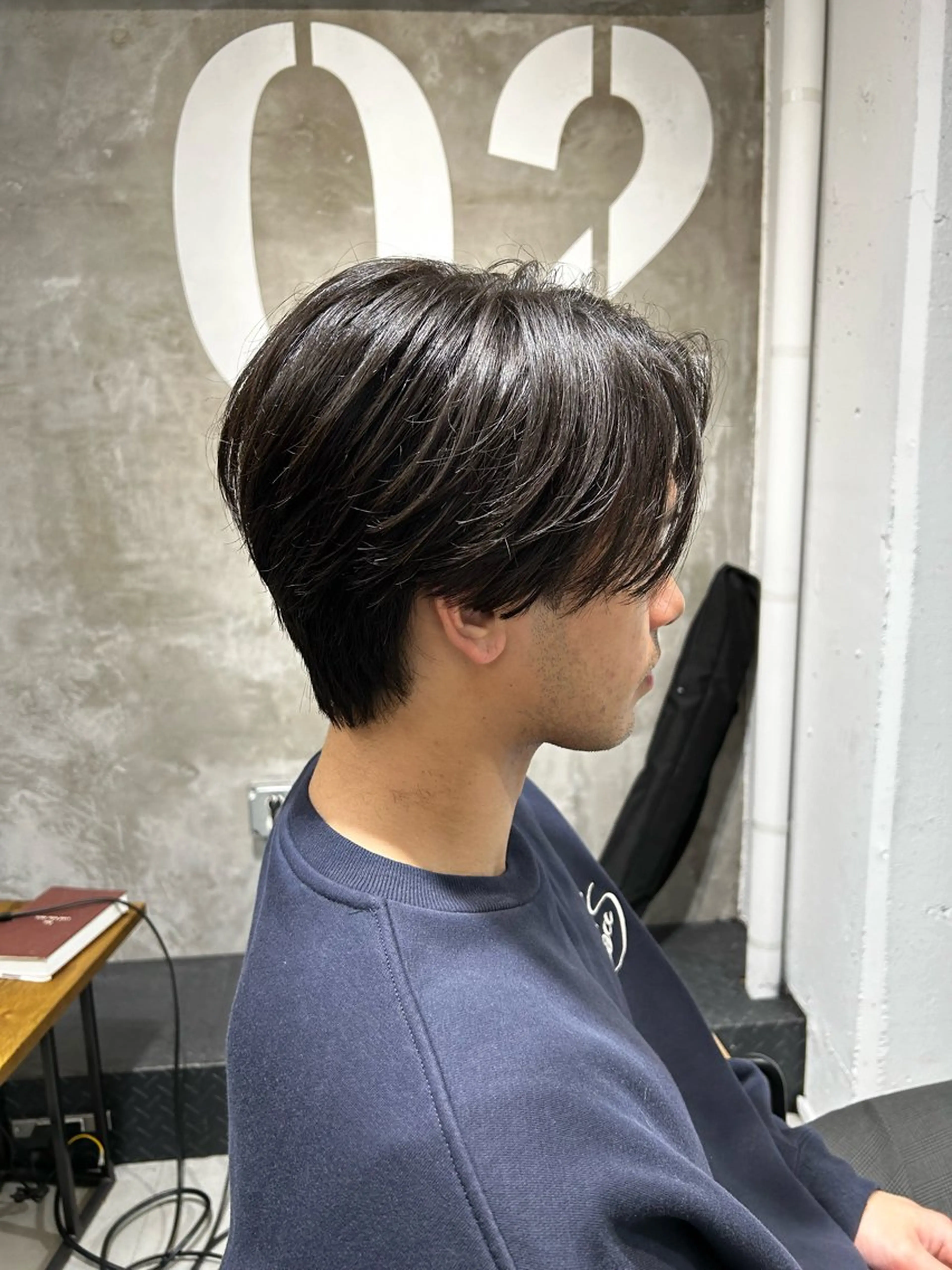 ミディアム パーマ メンズ 岩城 滉成のヘアスタイル