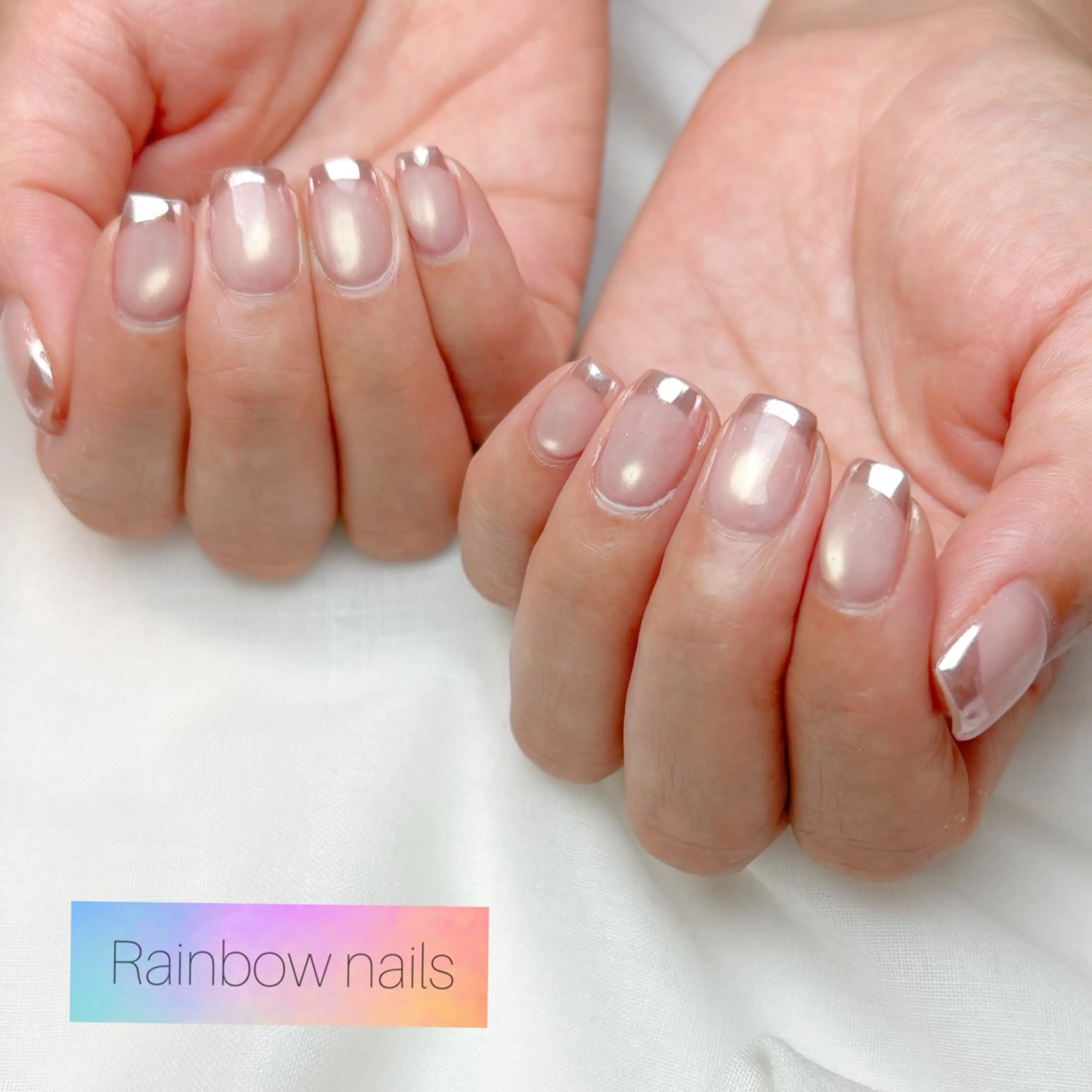 ネイル フレンチネイル マグネットネイル ハンドネイル Rainbow nailsくろちゃんのネイルデザイン