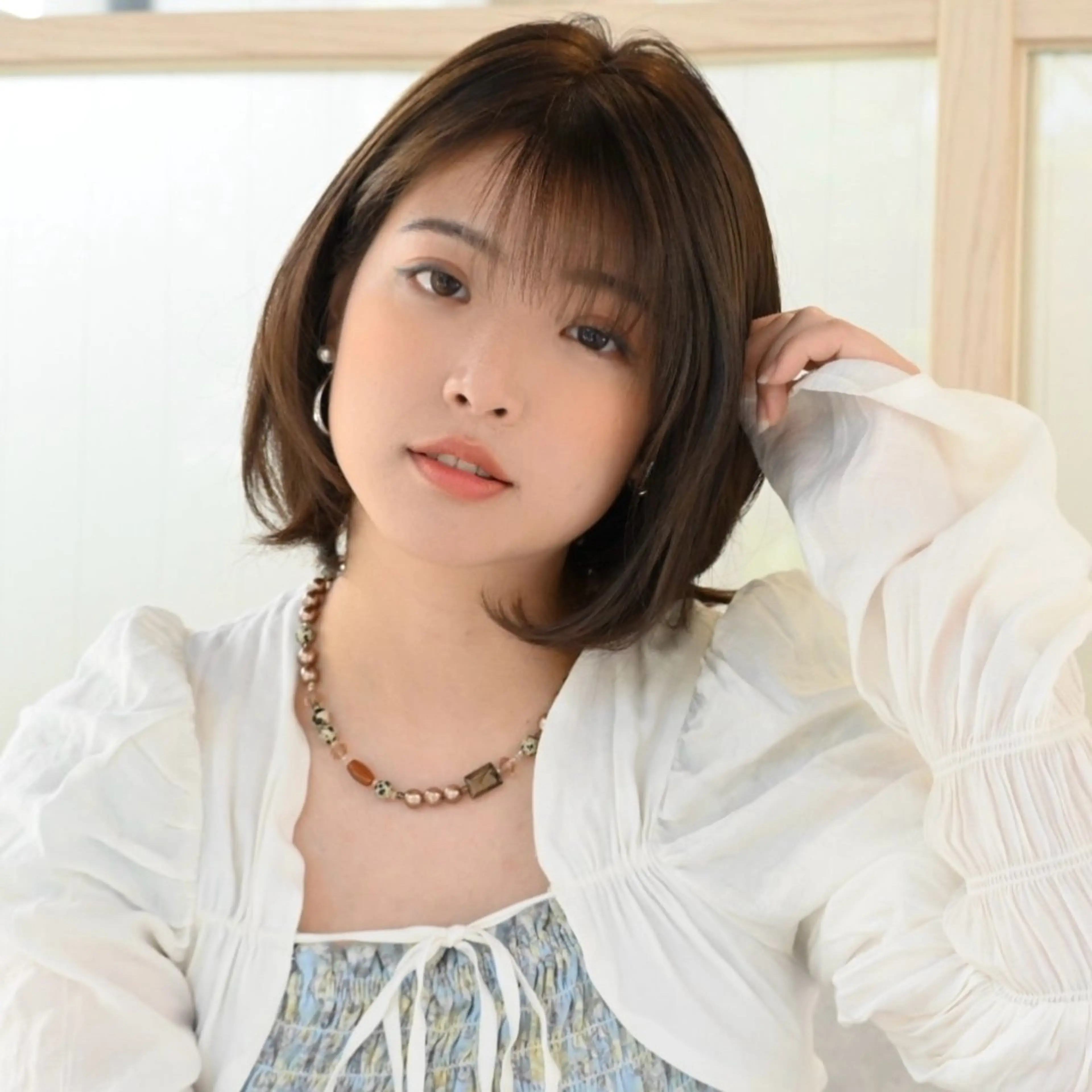 ミディアム カラー ヘアカラー トリートメント 美髪⭐︎髪質改善 井上　康司のヘアスタイル