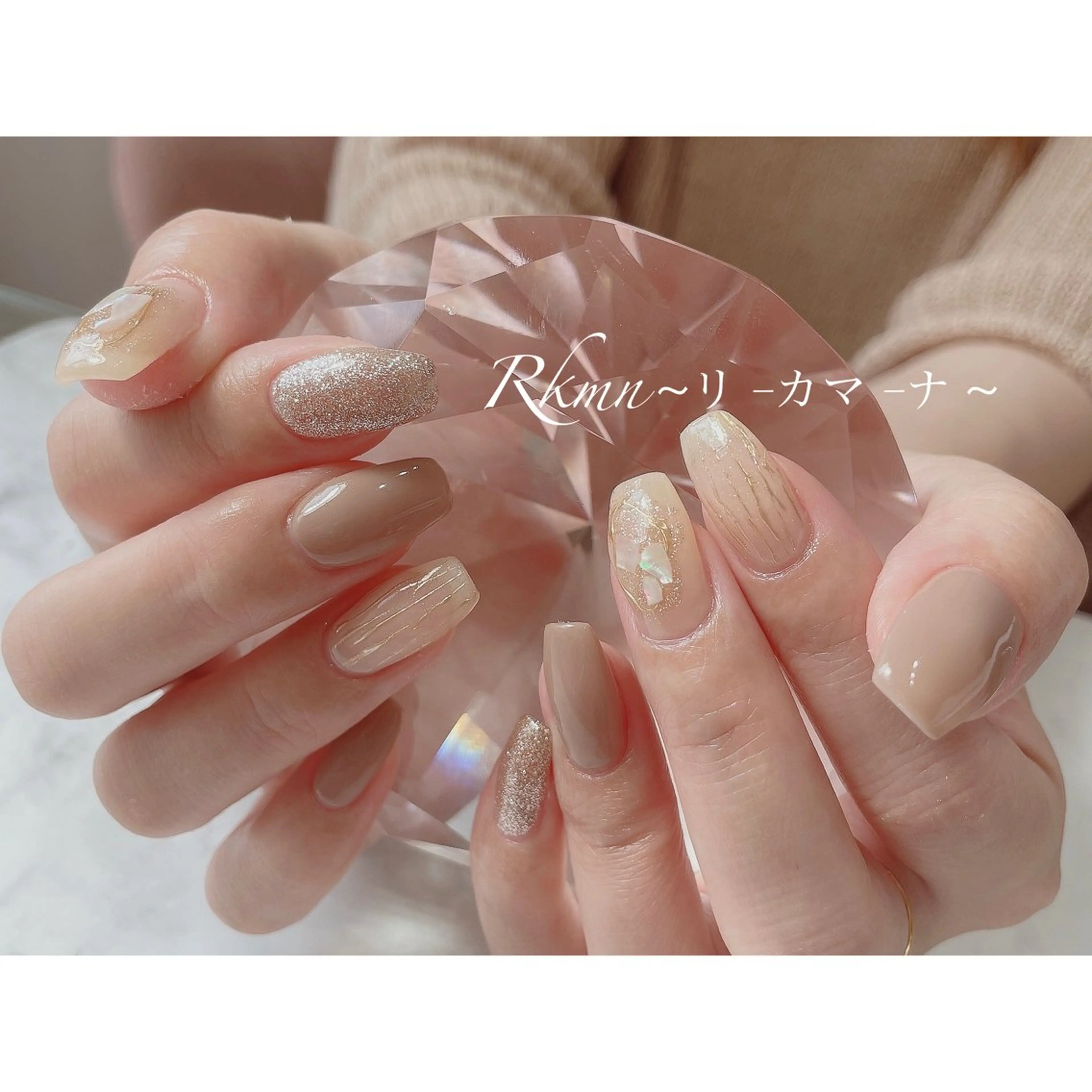 ネイル アートネイル ミラーネイル 春ネイル ハンドネイル フットネイル ハンドケア Rkmn ~リ-カマ-ナ~のネイルデザイン