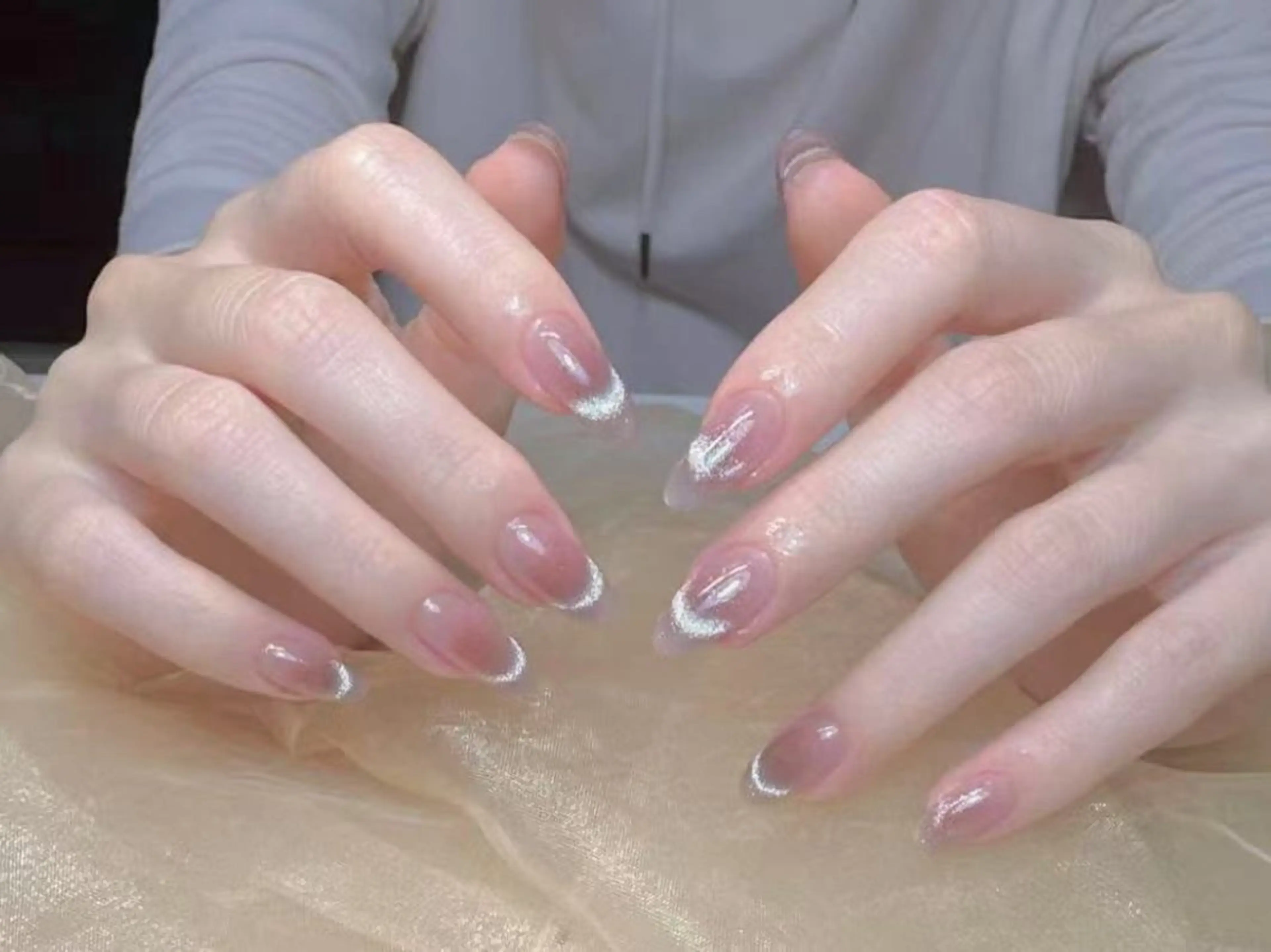 💖大人気💖[チップ長さだし]ワンホンネイル+マグネットグラorマグネットフレンチorラメ入り❣️ソフトジェルオフ込みの写真