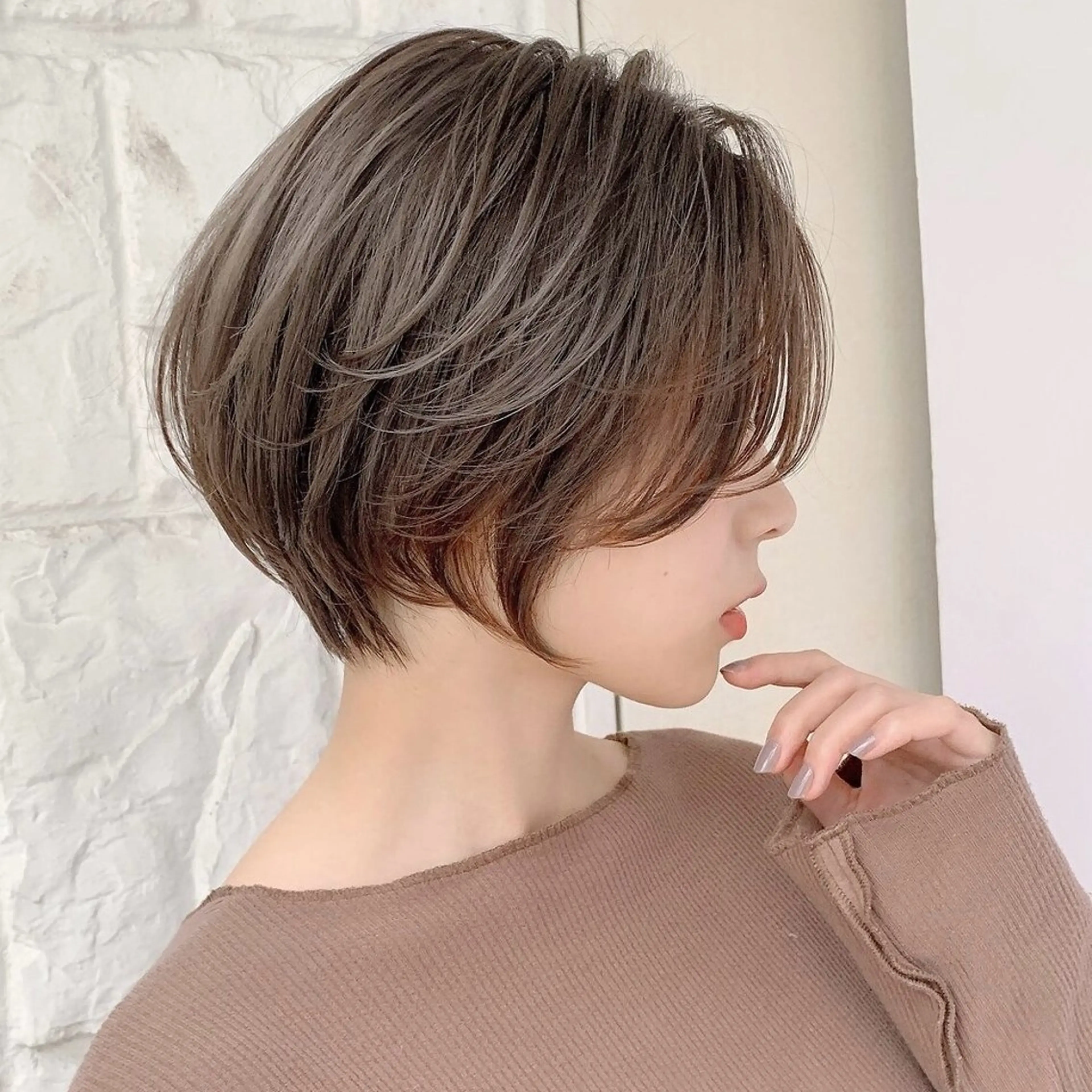ショート カラー カット ヘアカラー トリートメント ヘッドスパ ヘアセット 顔まわり/グレージュ 吉田ひろのじょうのヘアスタイル