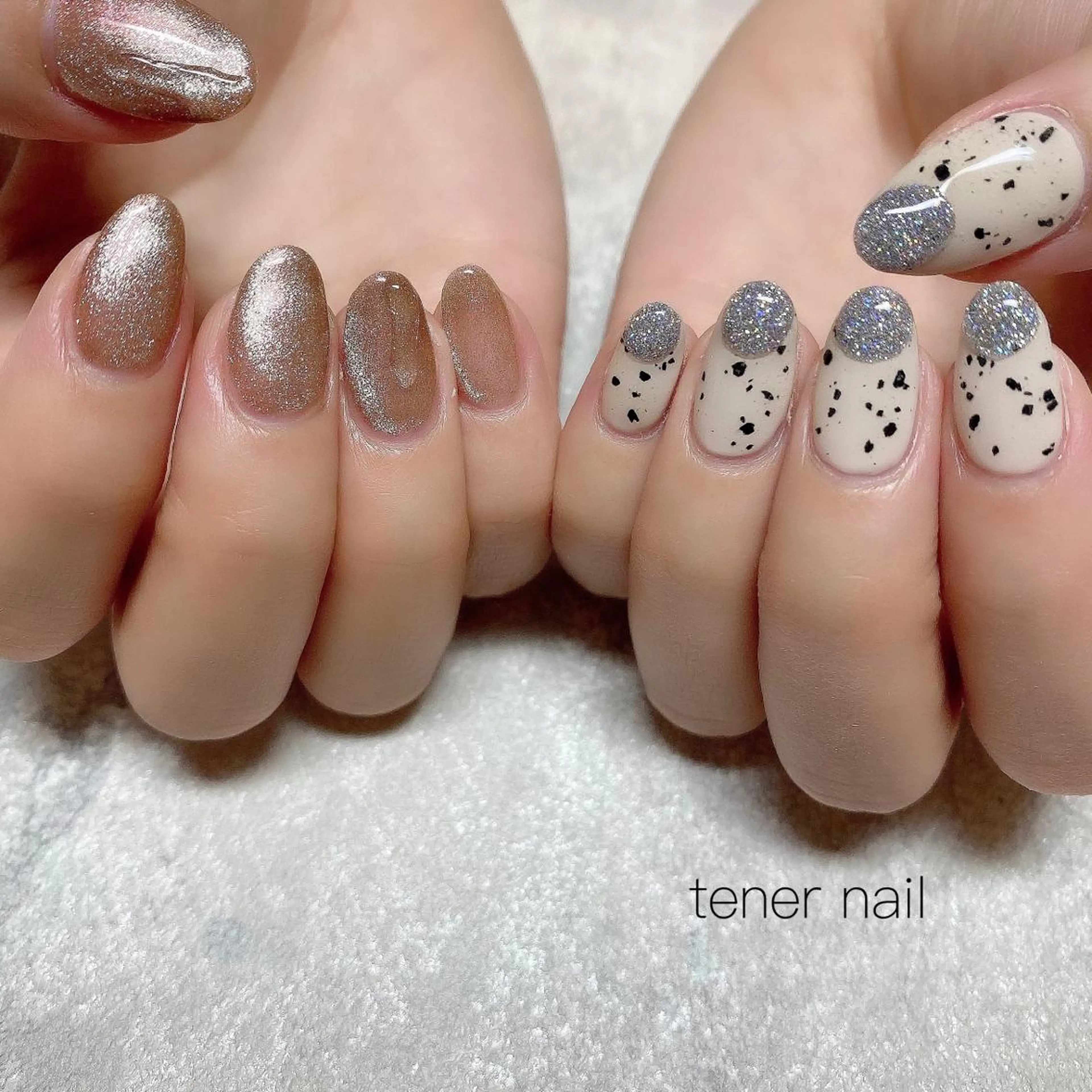 ネイル オーロラネイル フラッシュネイル マグネットネイル ピンク テネルネイル tener nailのネイルデザイン