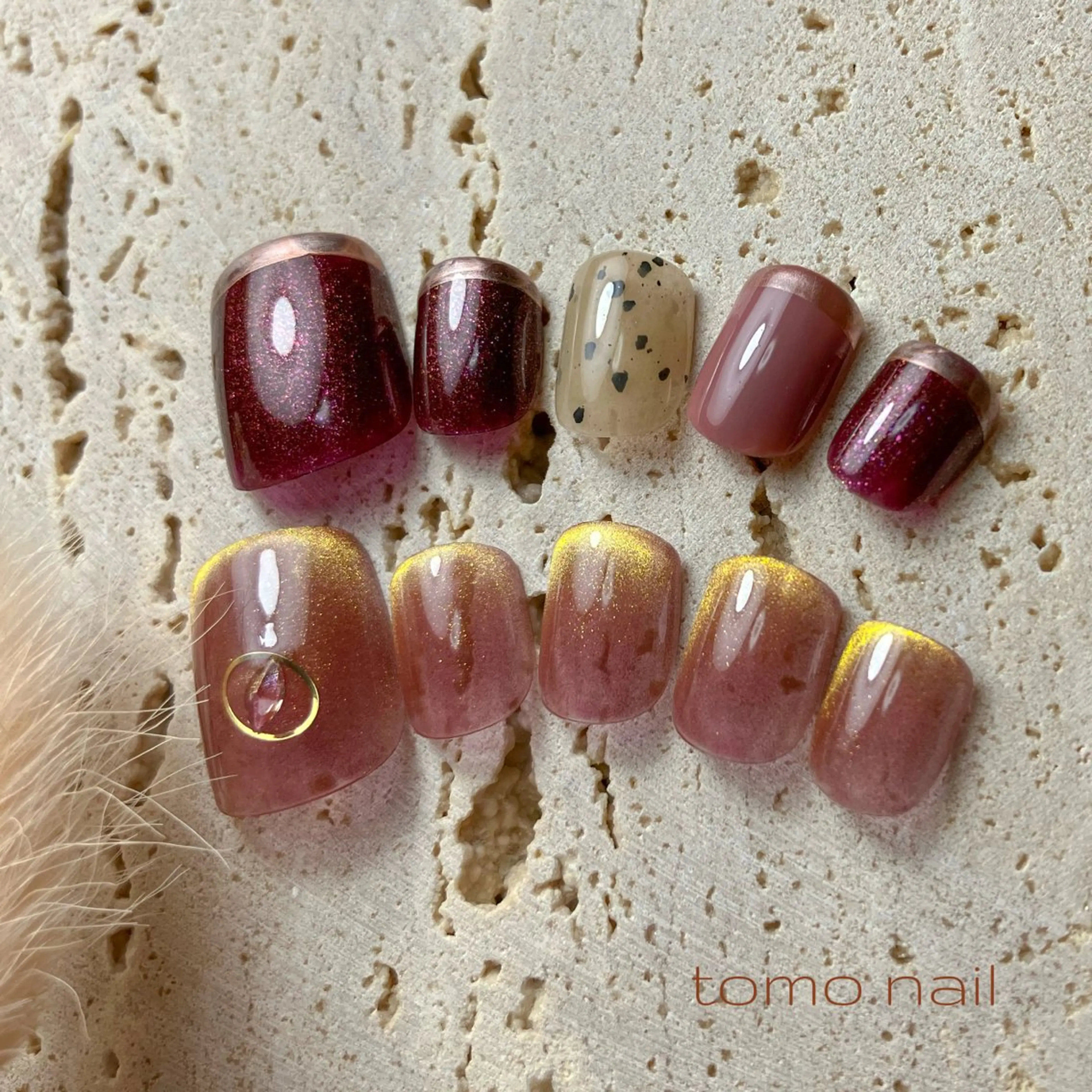 ネイル フレンチネイル マグネットネイル フットネイル nail salon tomoのネイルデザイン