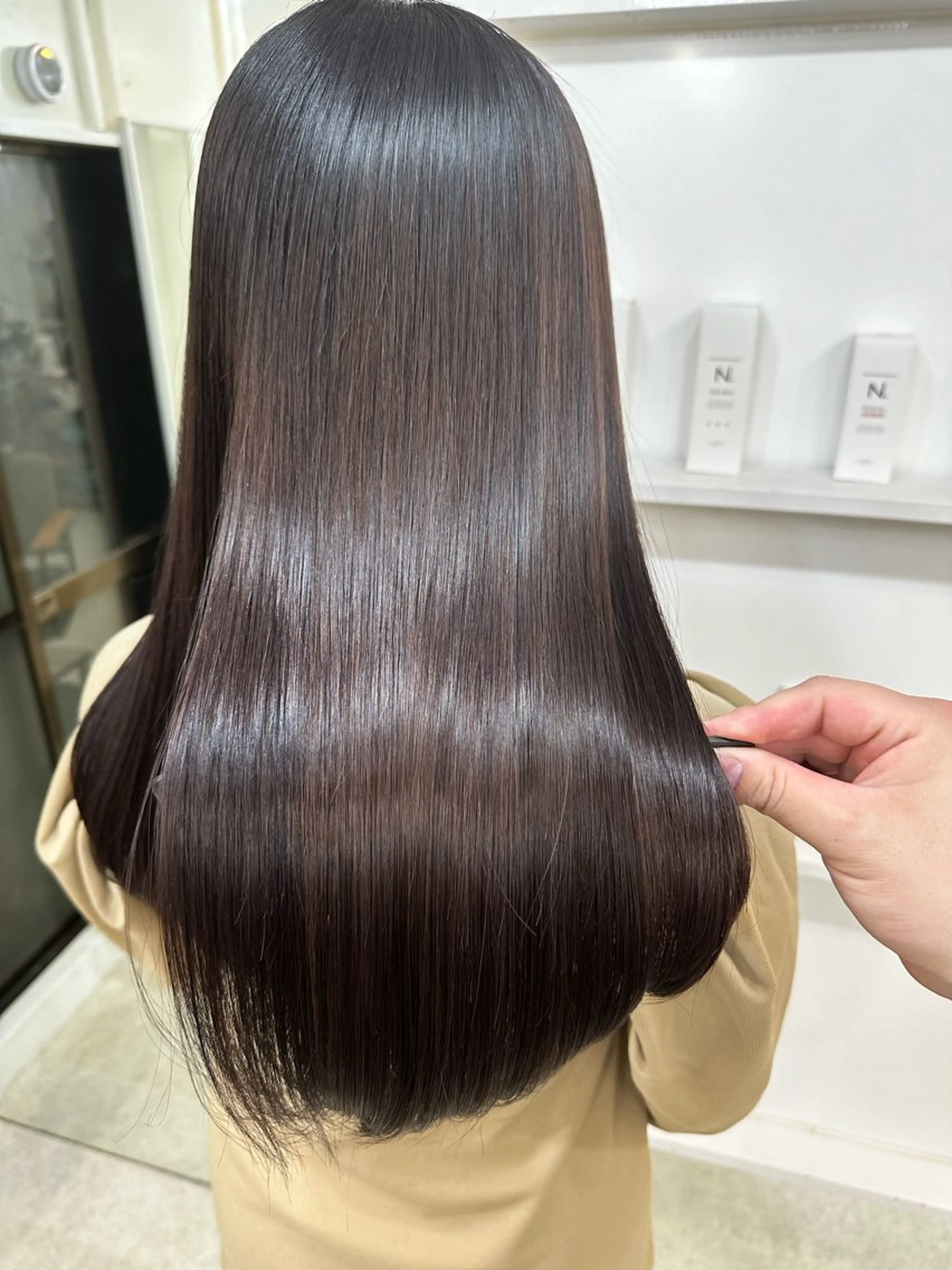 セミロング カラー 髪質改善 カット ヘアカラー トリートメント 髪質改善/レイヤー ストウシンゴのヘアスタイル