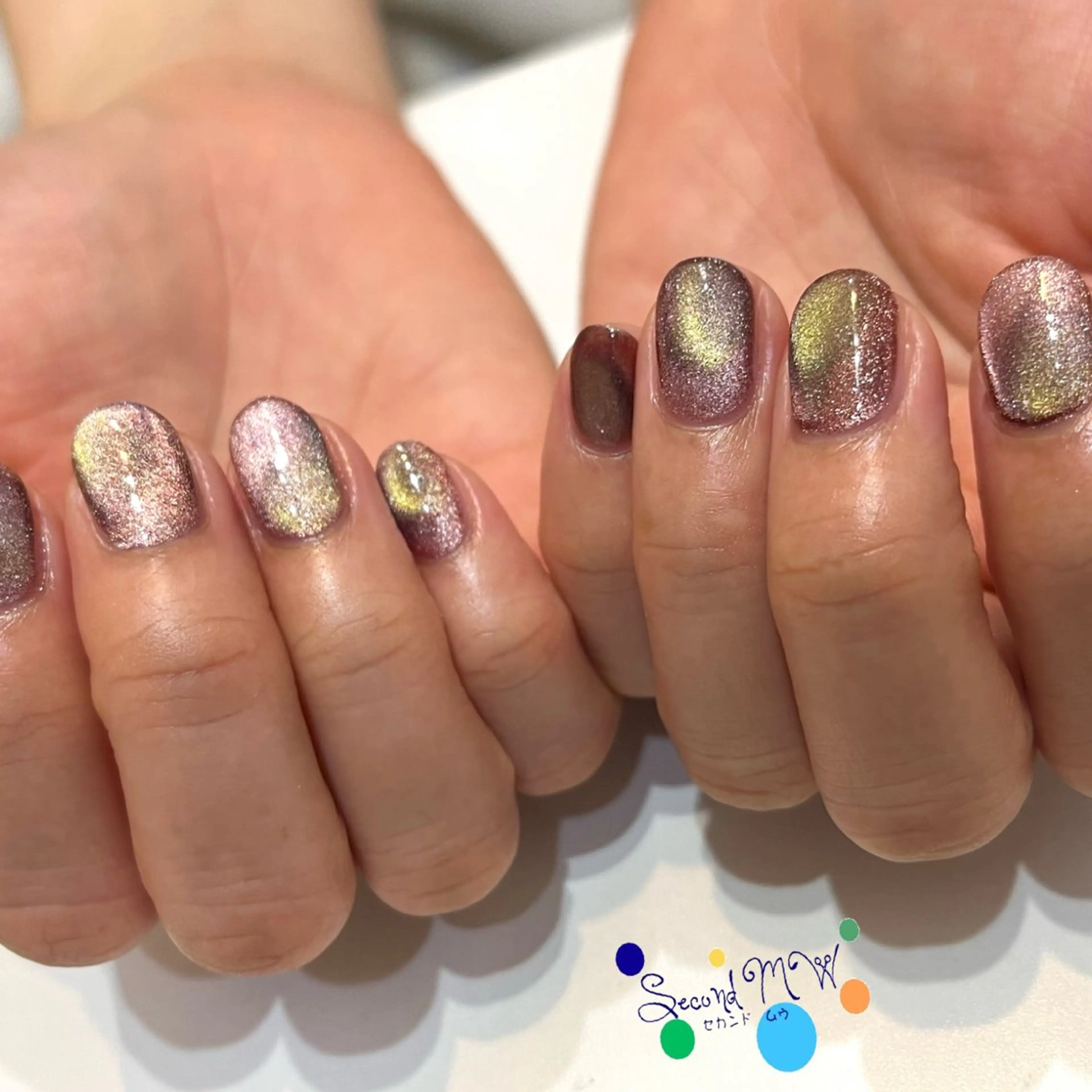ネイル マグネットネイル 春ネイル SecondMW _nail 　川連のネイルデザイン