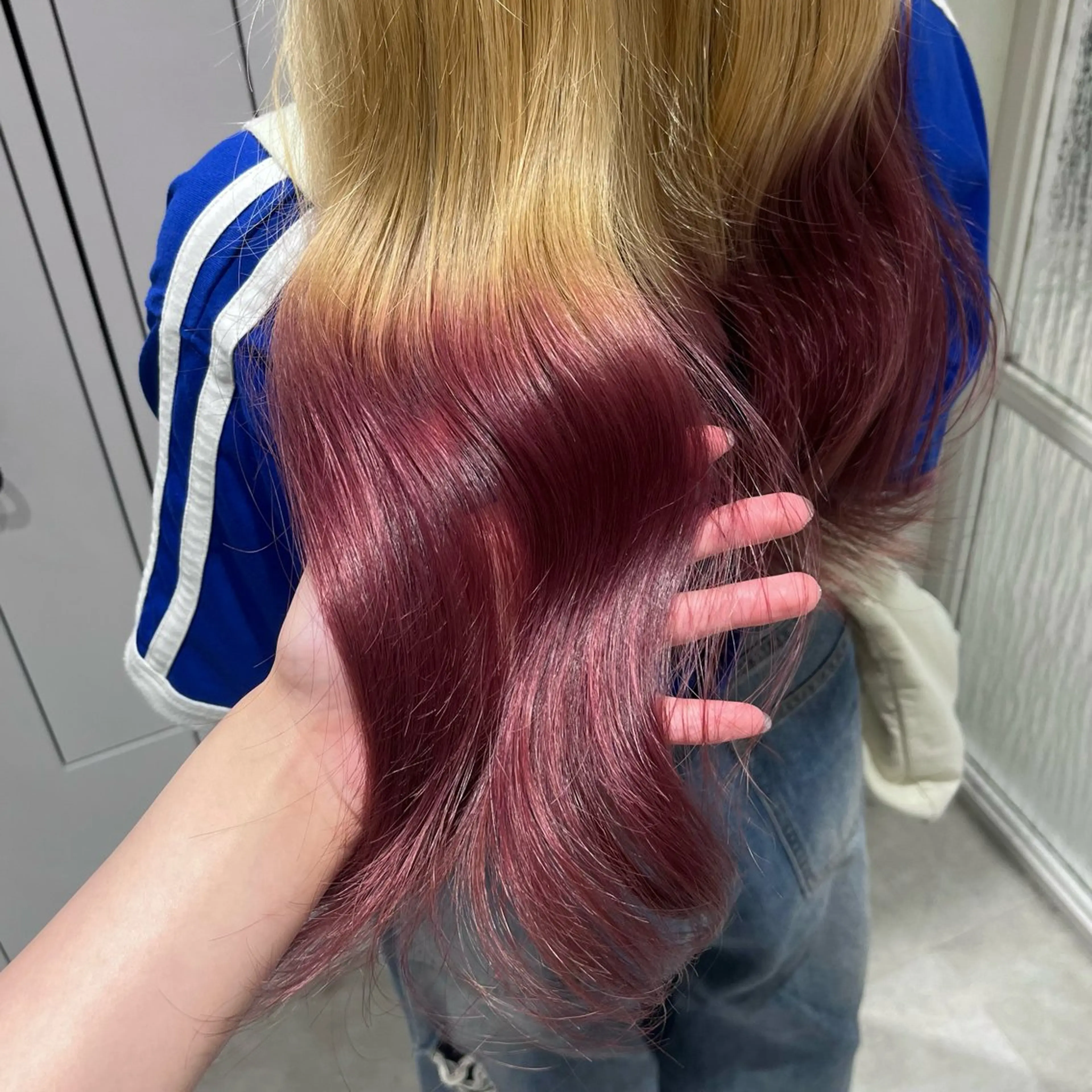 ロング カラー ブリーチ ハイトーンカラー ラベンダーカラー ラベンダーピンク ピンクカラー 💖ブリーチ/暖色 𝐘𝐮𝐢💖のヘアスタイル