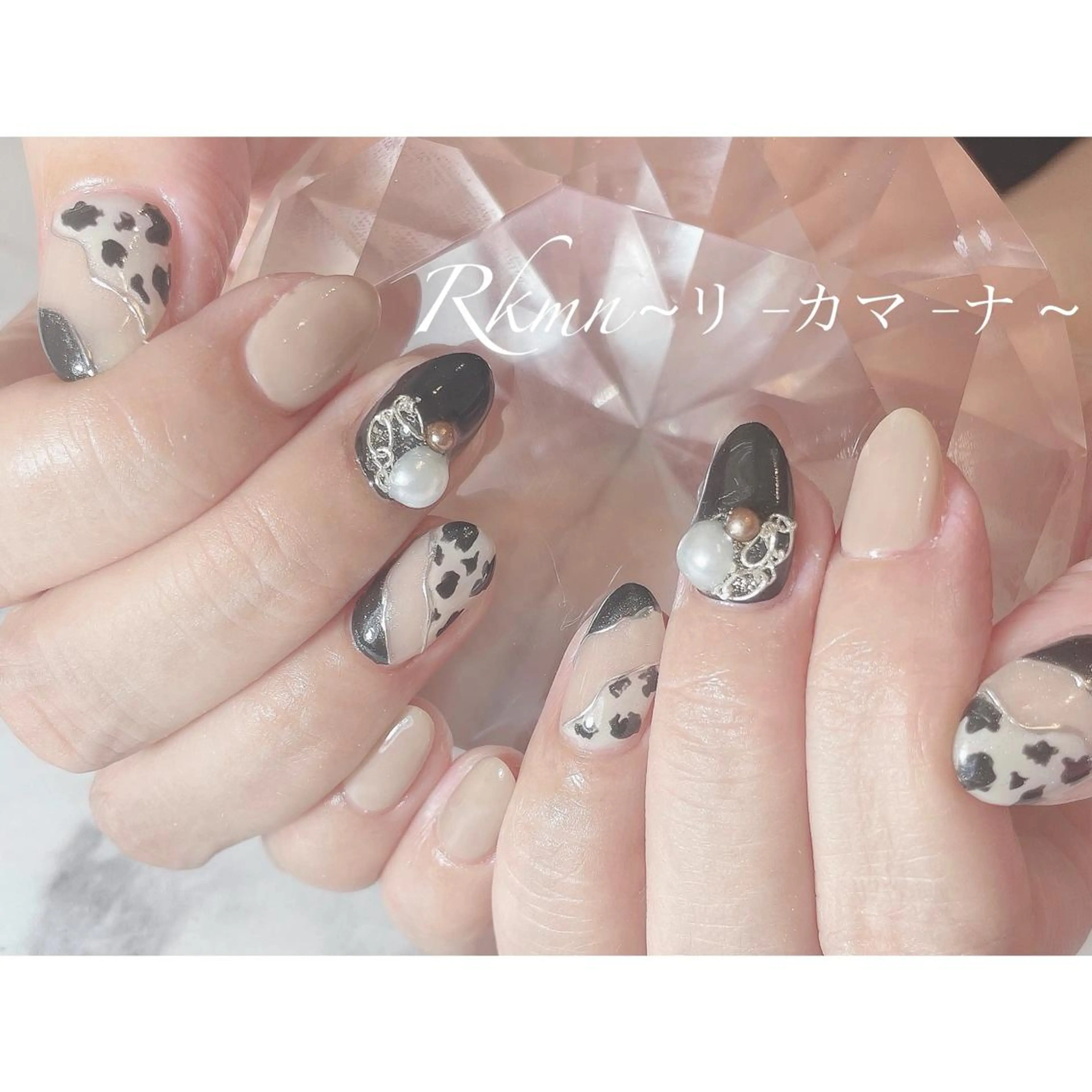 ネイル アニマル柄 アートネイル ニュアンスネイル 春ネイル ハンドネイル フットネイル ハンドケア Rkmn ~リ-カマ-ナ~のネイルデザイン