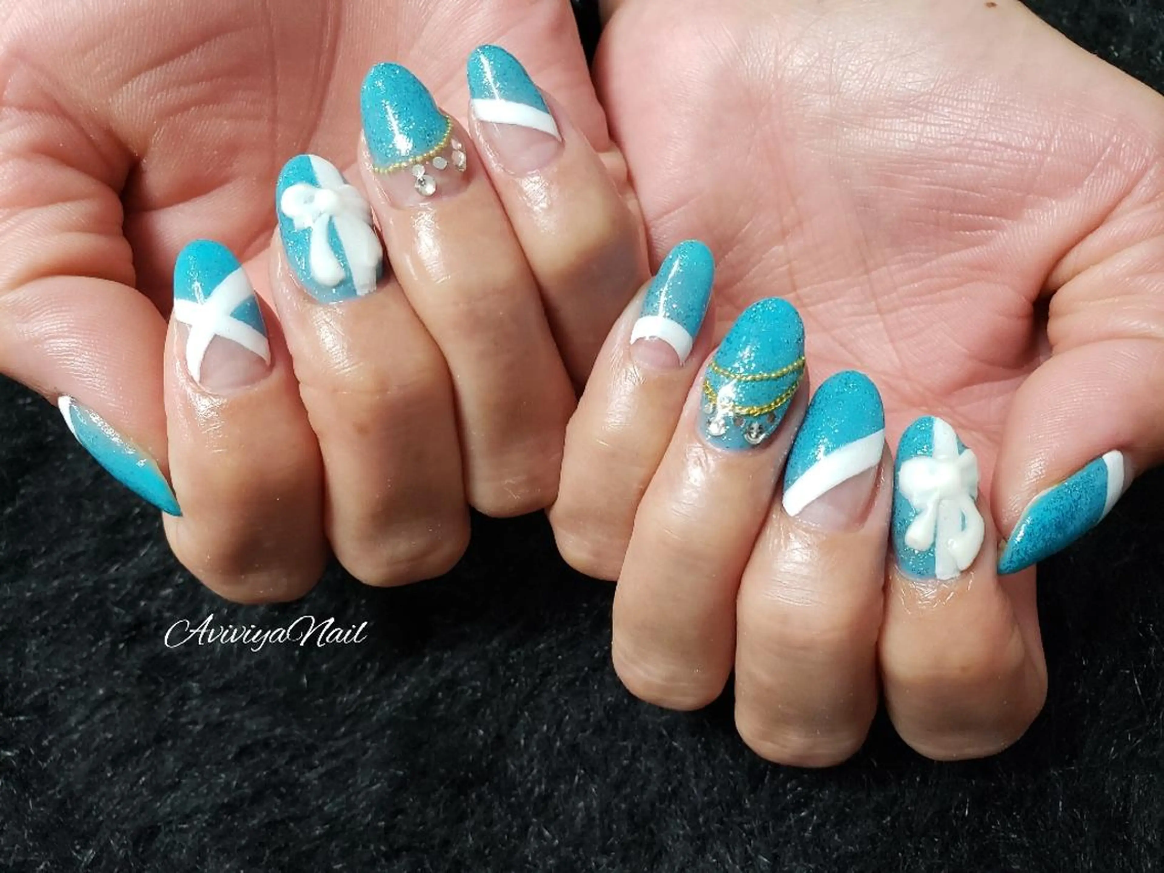 ネイル ブルー AviviyaNail所属・kubo ayaのネイルデザイン