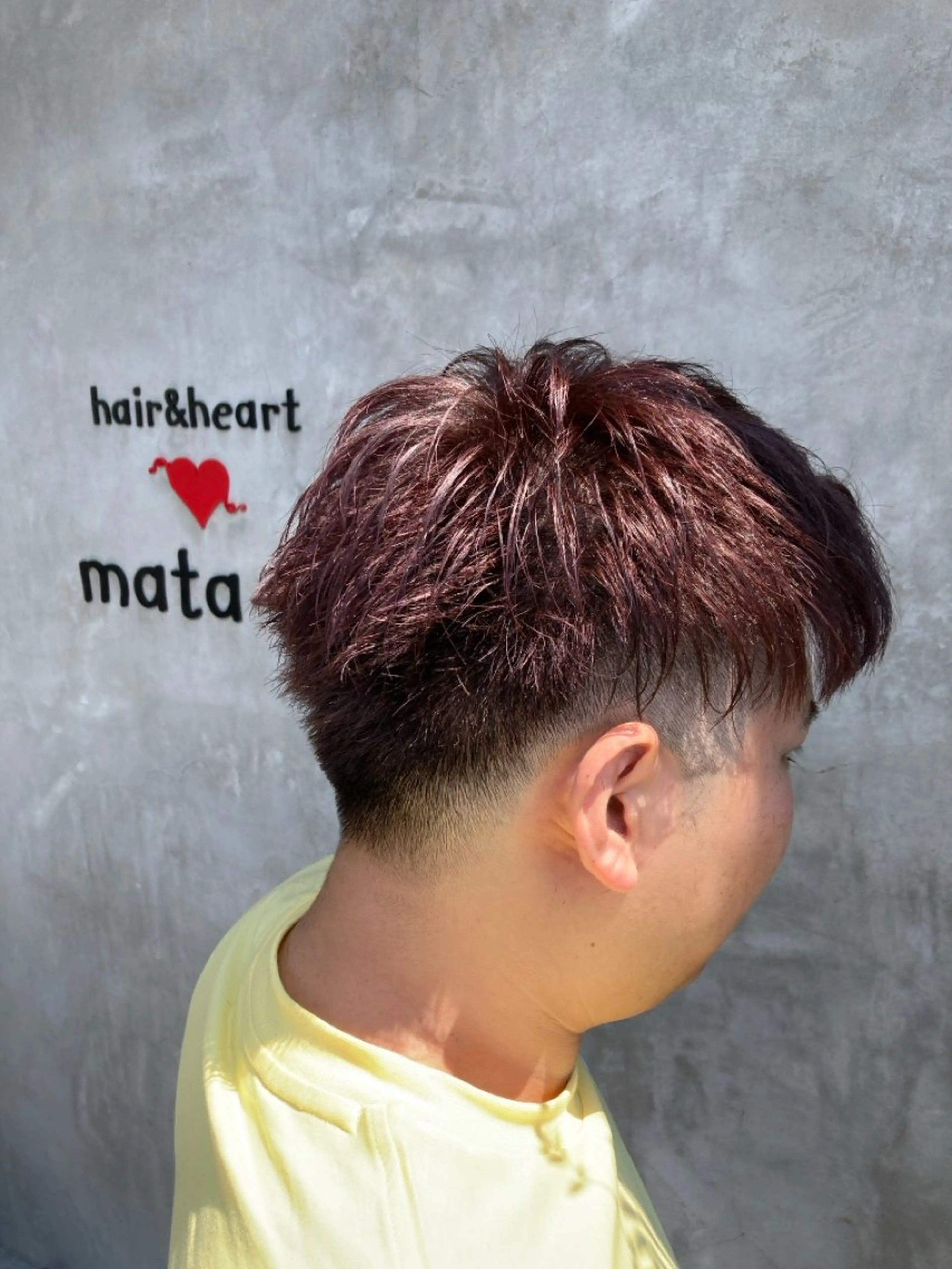 カラー メンズ レッドカラー 大西 瞭弘のヘアスタイル