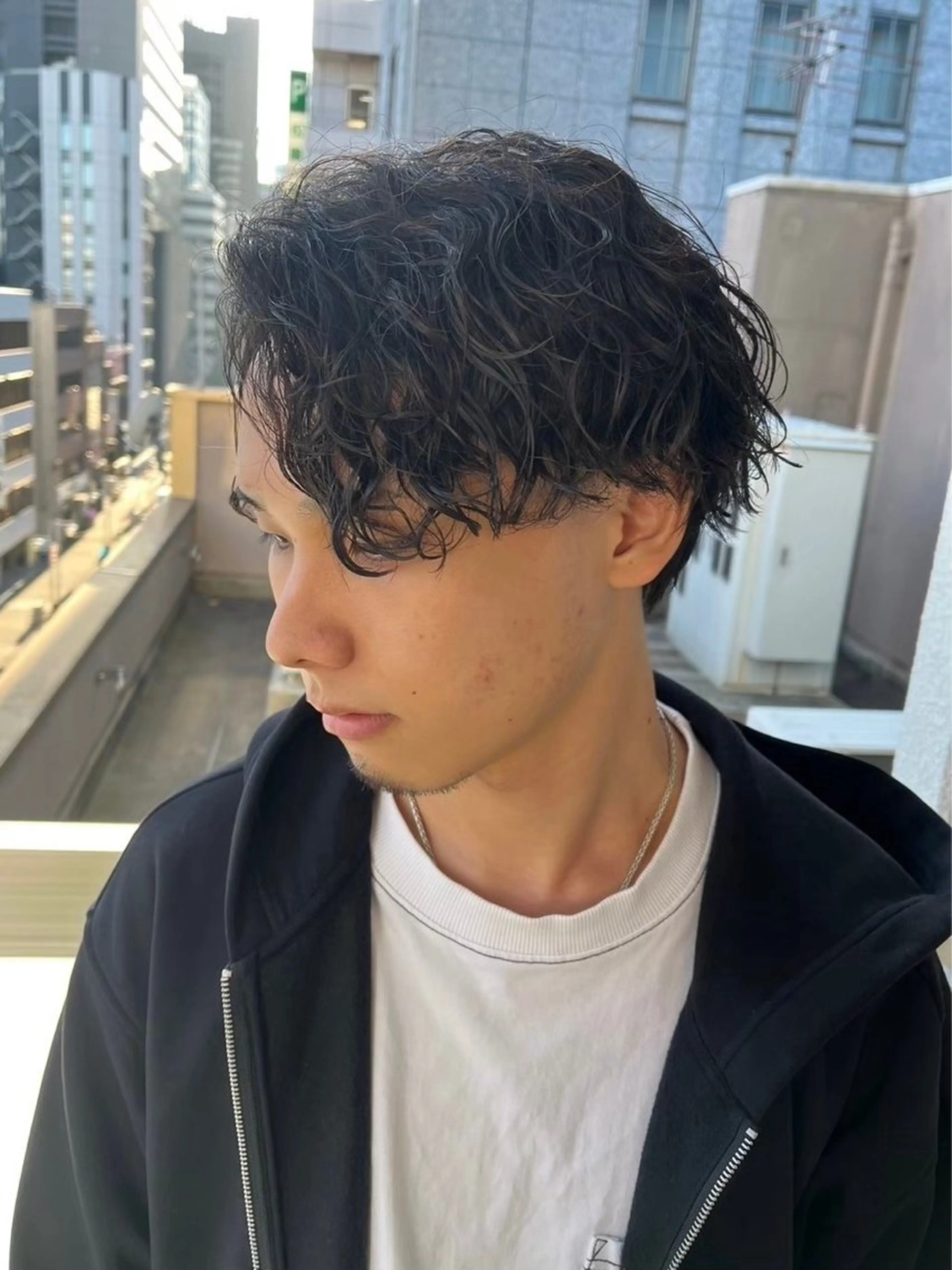 パーマ メンズ LUVISM ボブ りきカットモデル募集のヘアスタイル