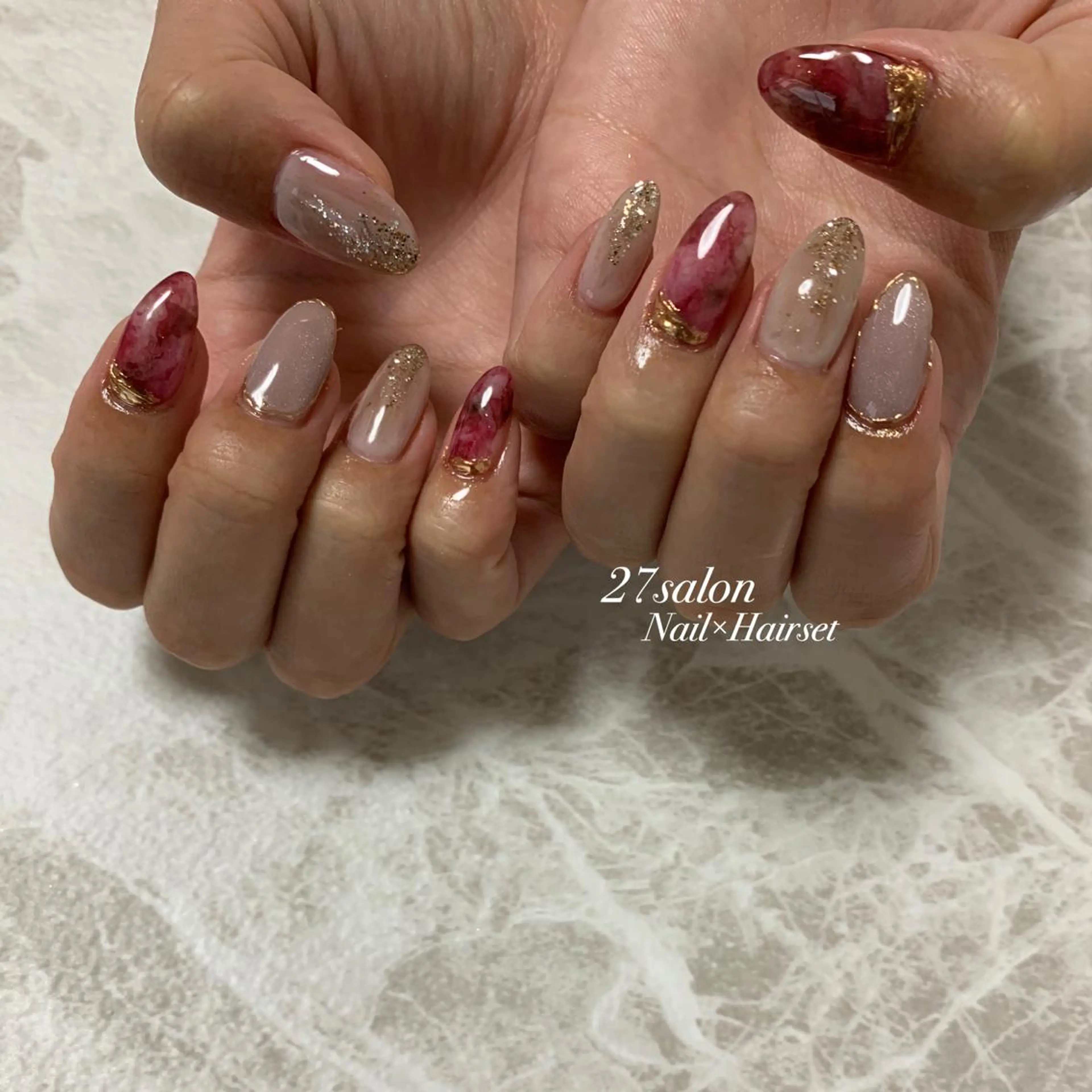 ネイル ミラーネイル ニュアンスネイル 27salon yuinaのネイルデザイン