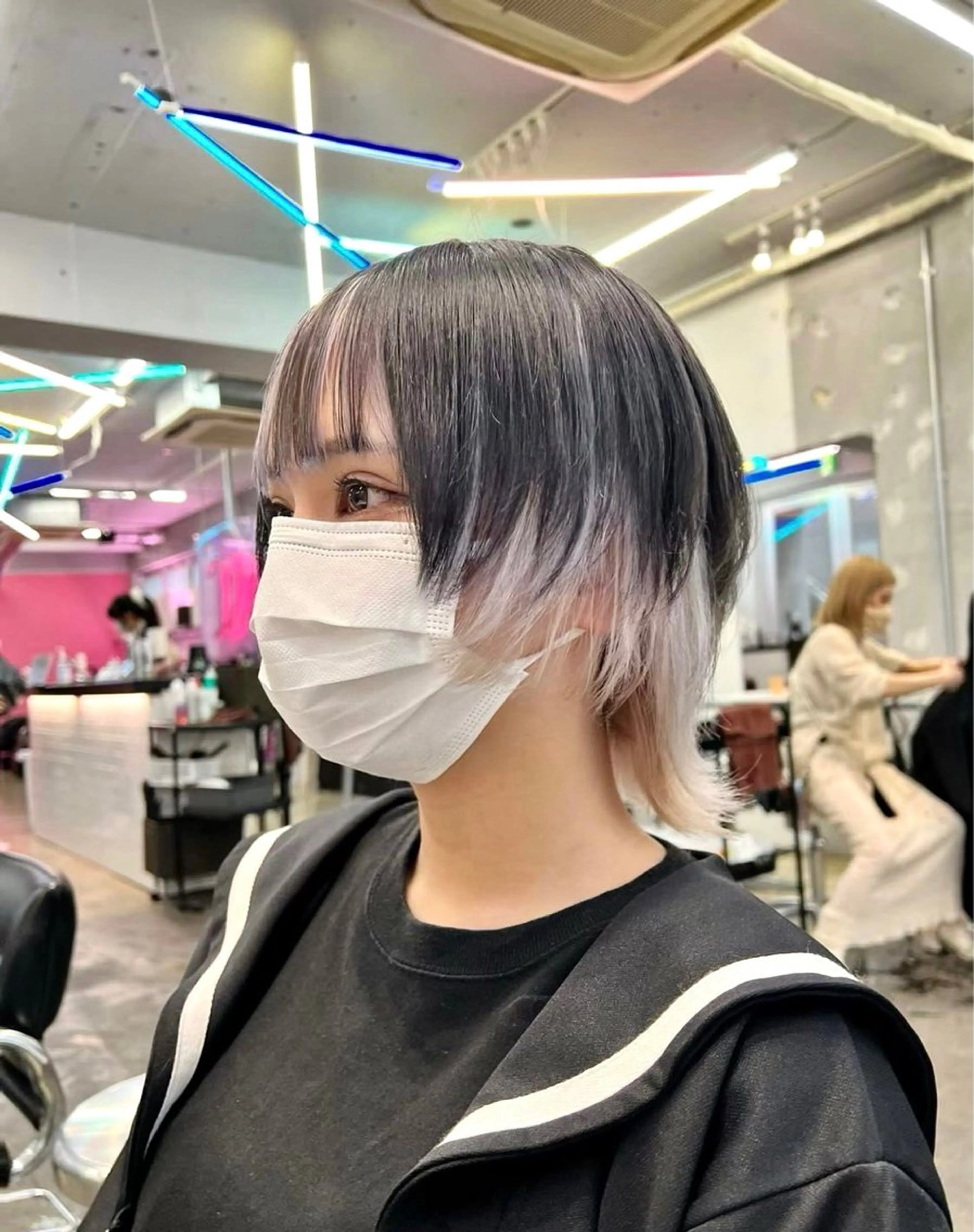 ミディアム カラー ヘアカラー トリートメント ヘアセット ♱地雷カラー♱ウルフ ♱ 藍衣 ♱のヘアスタイル