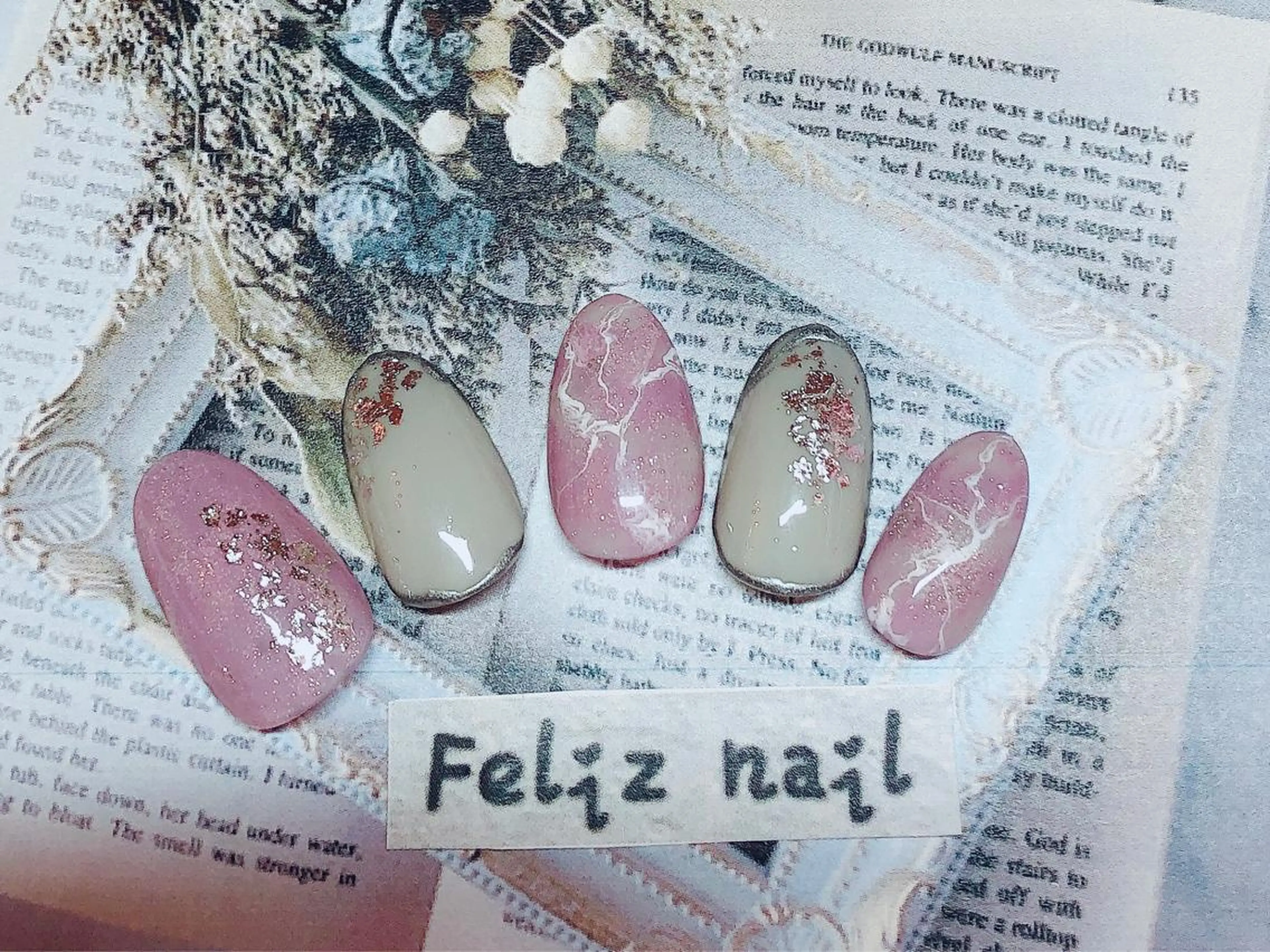 ネイル ジェルネイル 大理石ネイル(マーブル) パラジェル ピンク ハンドネイル ユキカ (ネイリスト)のネイルデザイン