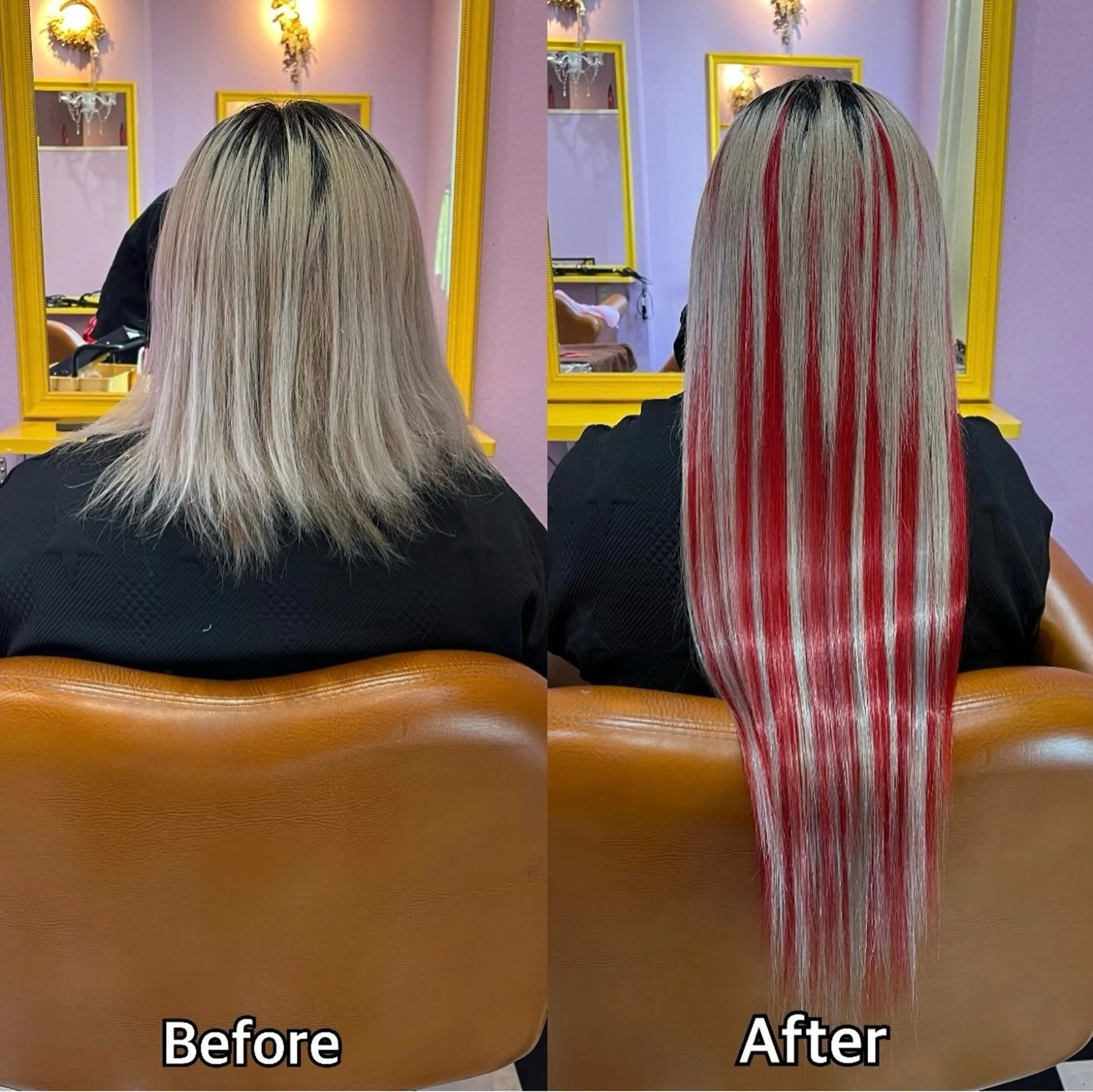 ロング シール＋ちび編み込み エクステ梅田🐨のヘアスタイル