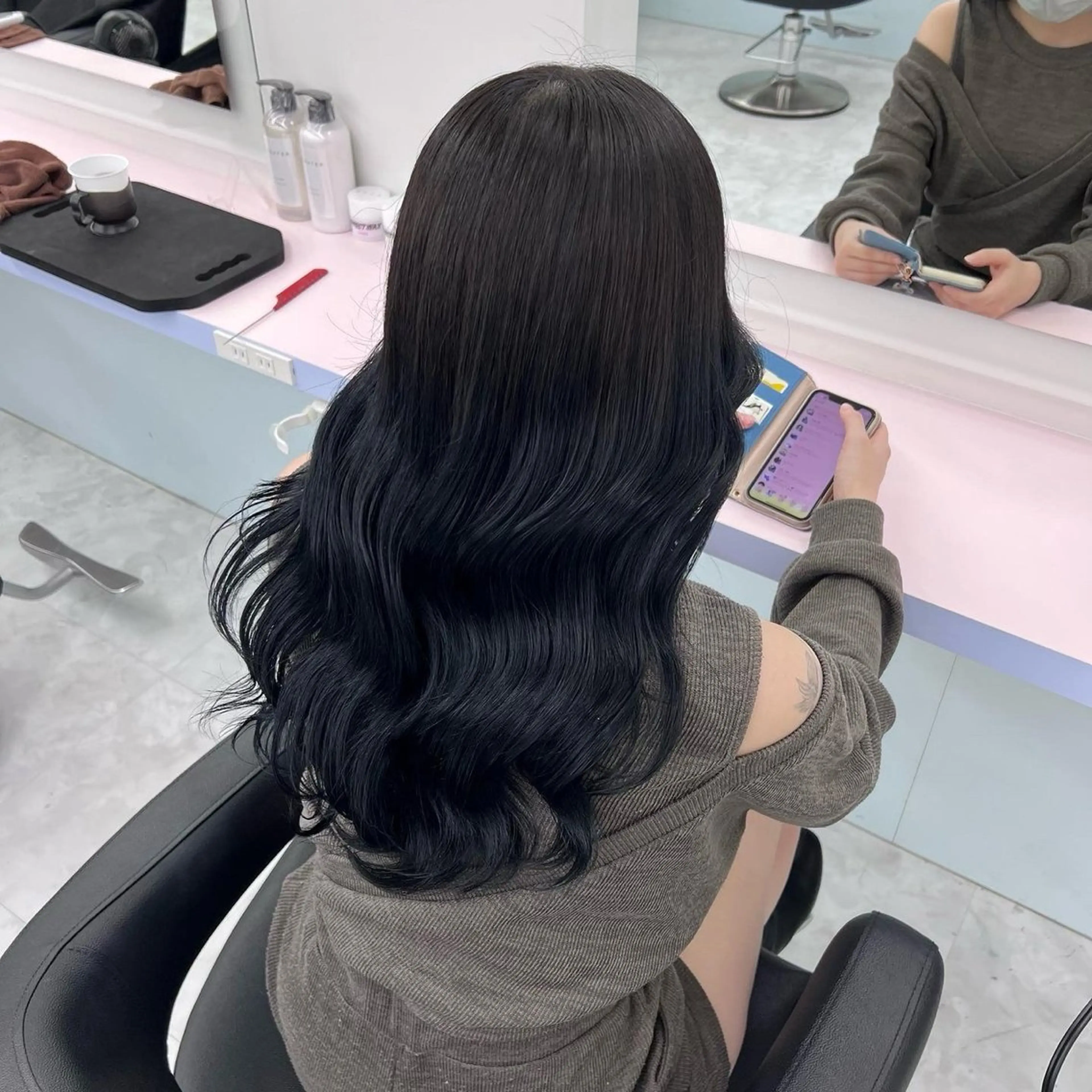 ロング カラー パーマ ヘアアレンジ メンズ 🤍透明感カラー🤍 似合わせ🤍AINEのヘアスタイル