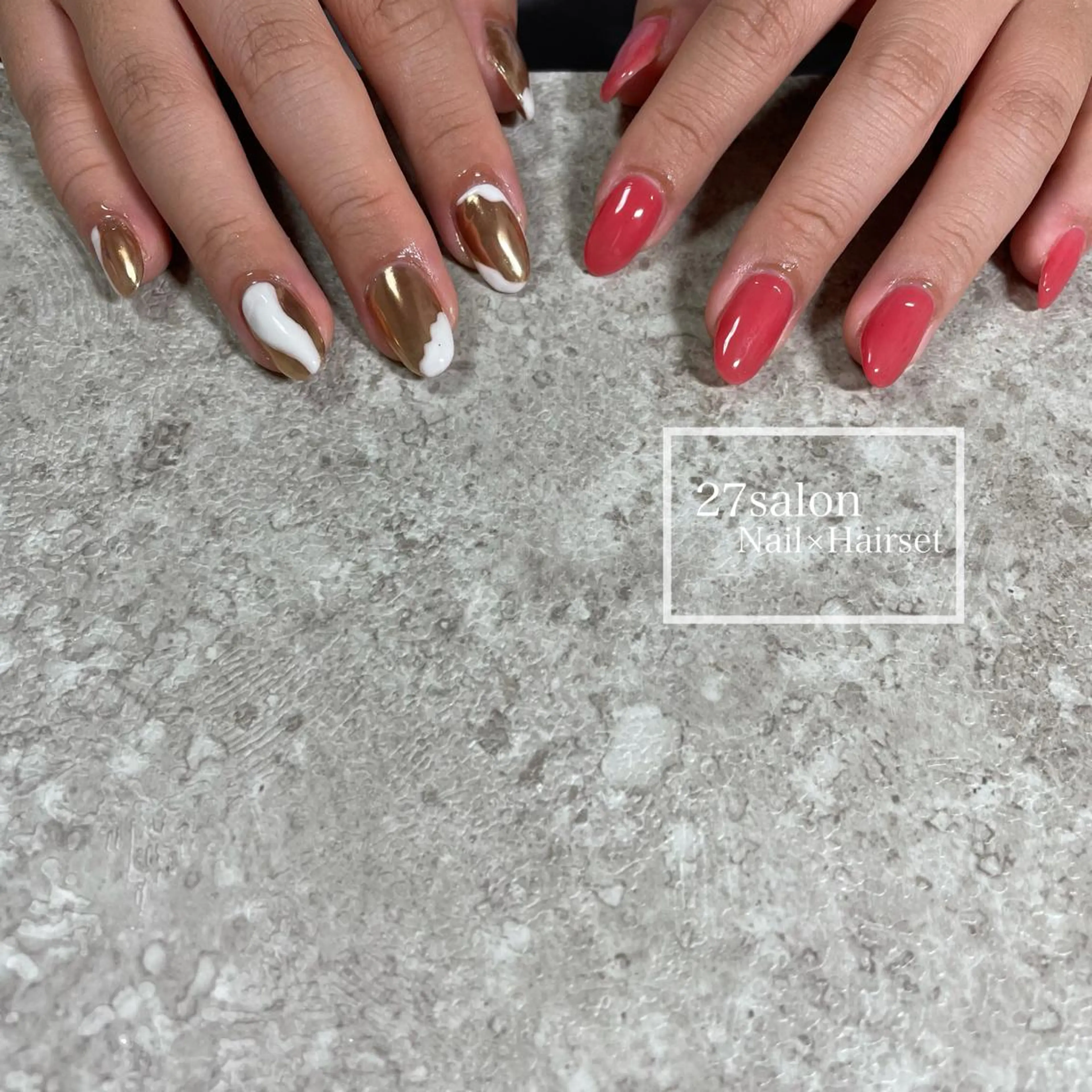 ネイル ミラーネイル ワンカラーネイル 27salon yuinaのネイルデザイン