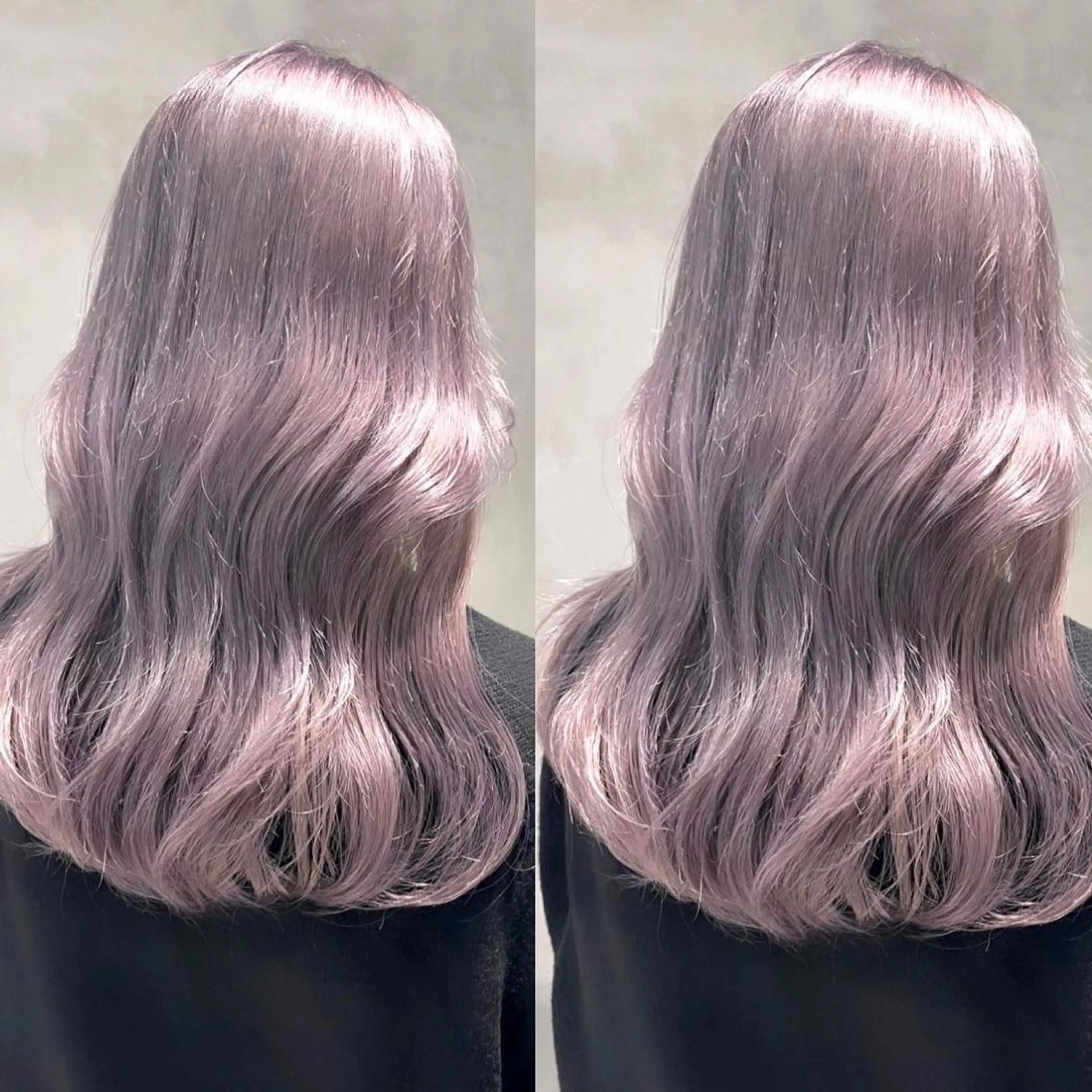 ミディアム カラー ヘアアレンジ ブリーチ ハイトーンカラー ラベンダーカラー シルバー 韓国風ヘア ヘアカラー トリートメント SNSで大バズり‼️ 欧米風ヘア大ヒット中のヘアスタイル