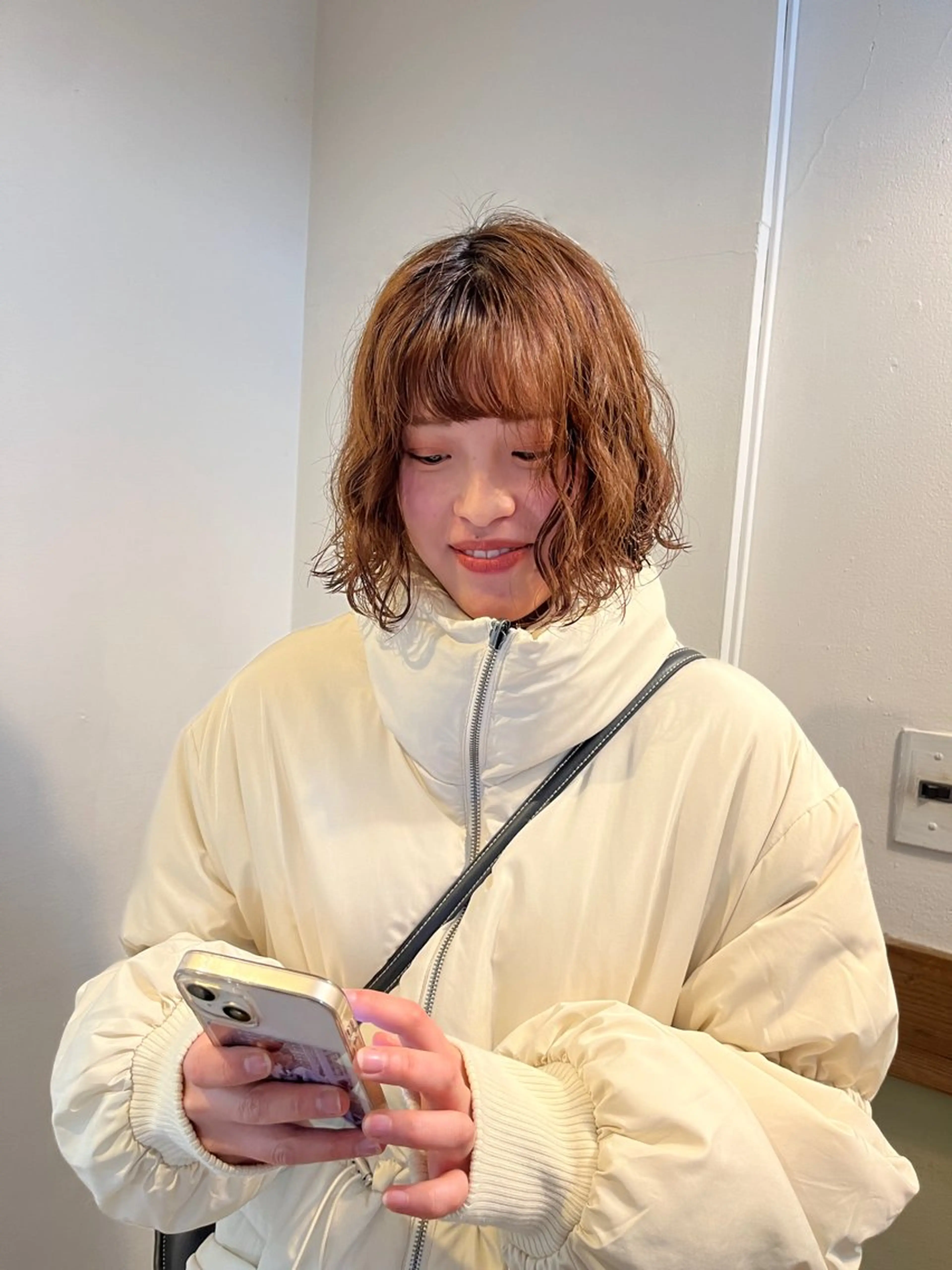 ミディアム ボブパーマ🥣KON コンナツミのヘアスタイル