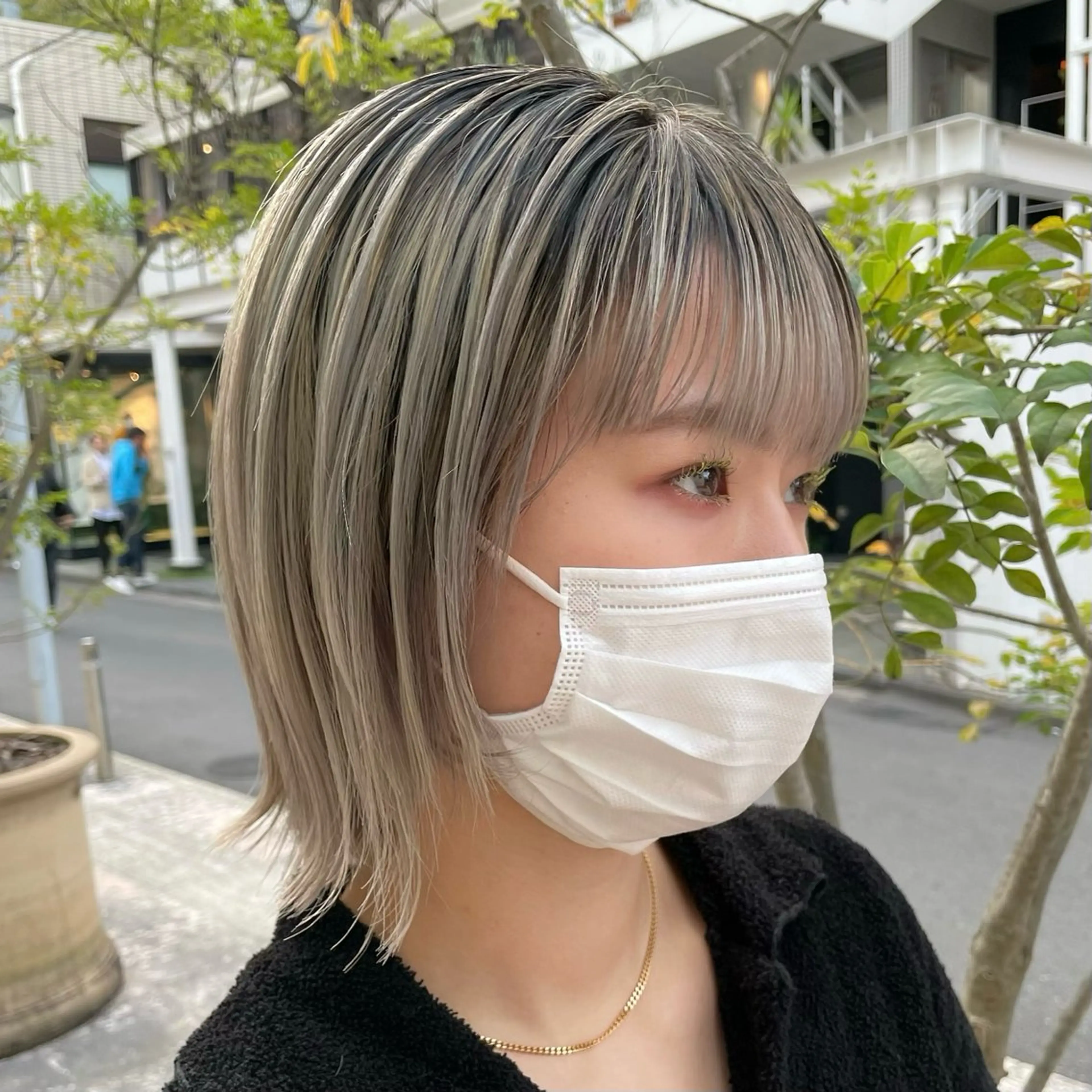 ミディアム カラー ヘアカラー トリートメント 🌜美髪矯正/艶髪 /ボブ/こころ🌛のヘアスタイル