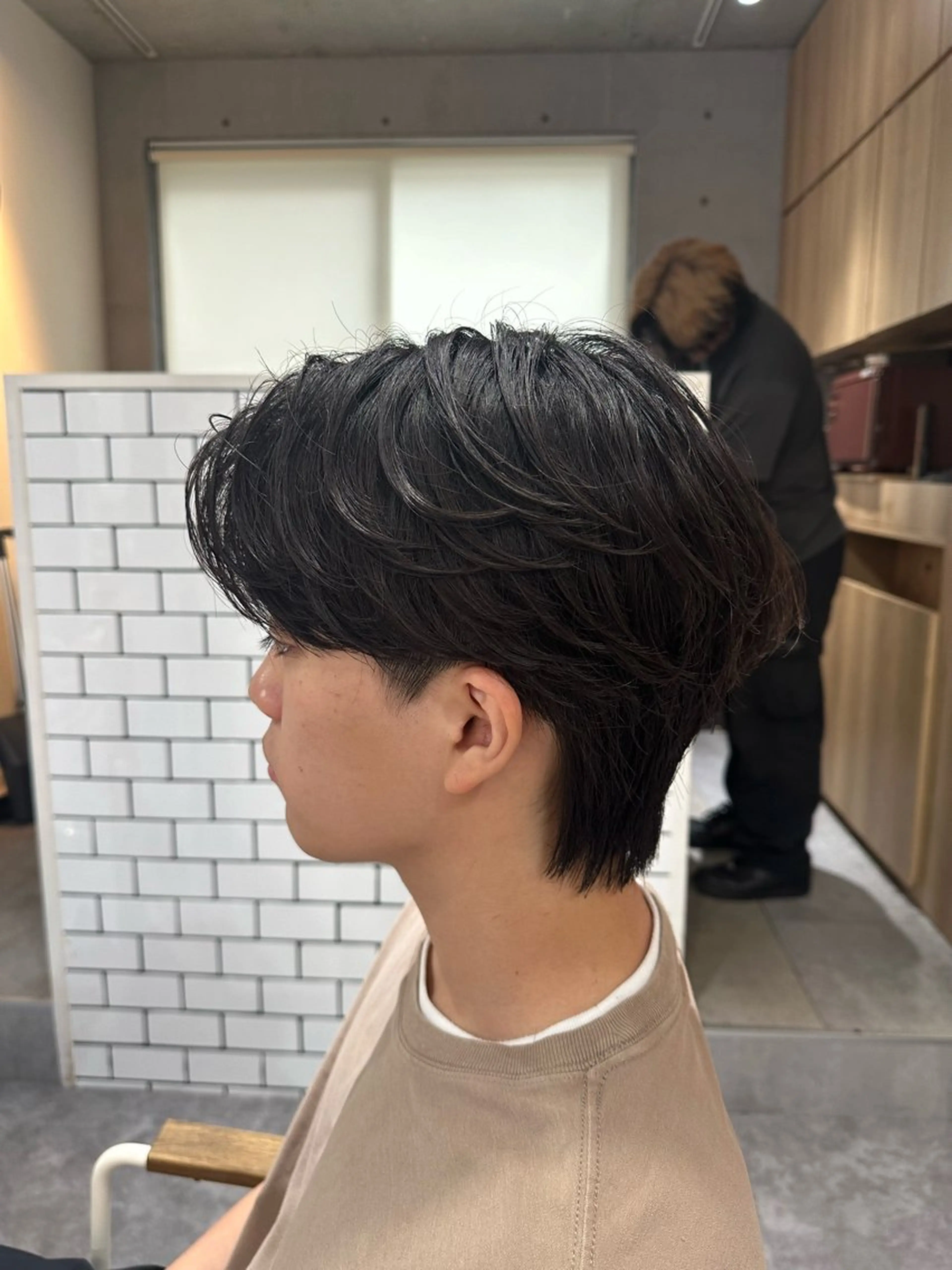 パーマ メンズ センターパート メンズ韓国風 ニュアンスパーマ カット パーマ 💎メンズカット ／フェザー／細野💎のヘアスタイル
