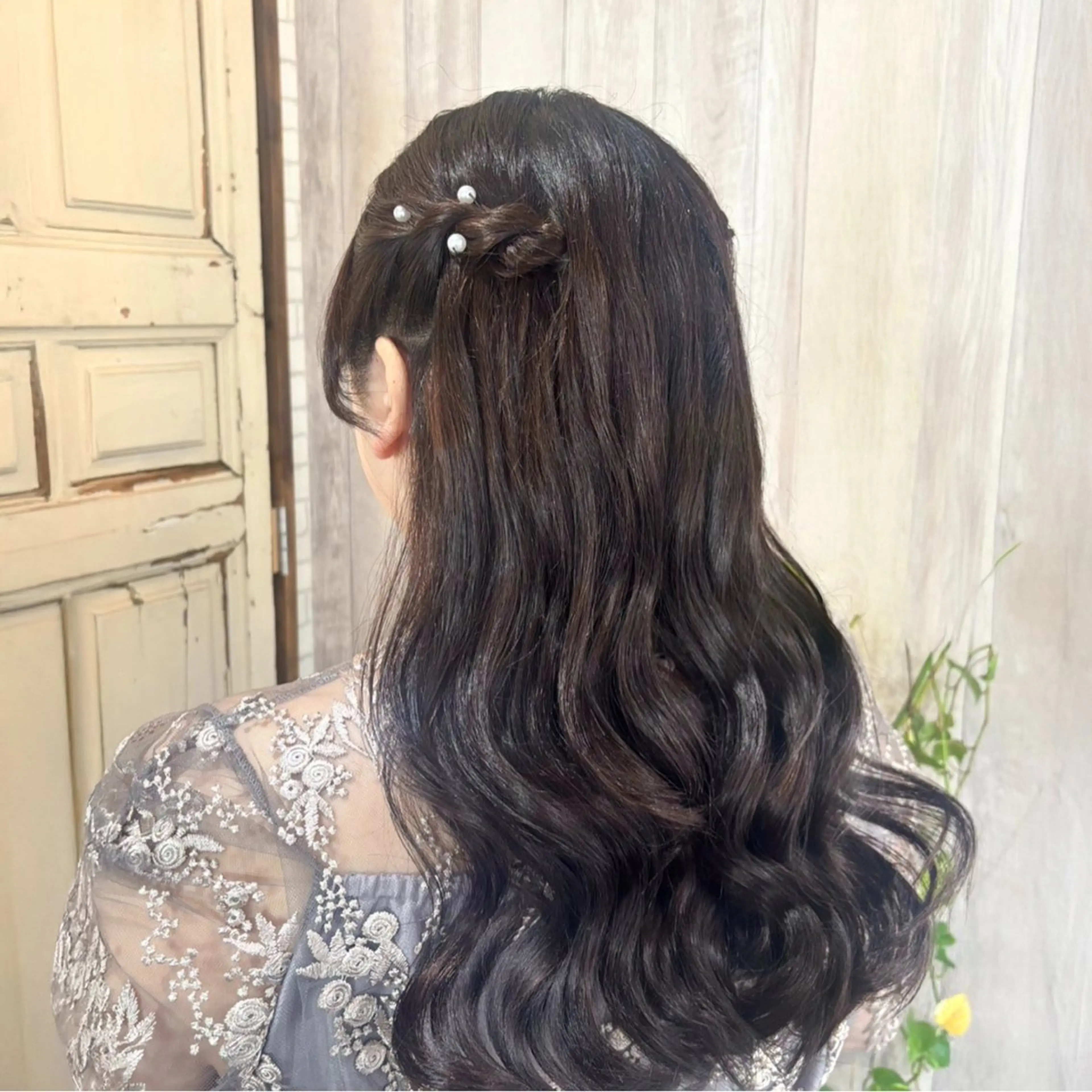 ロング ヘアアレンジ ハーフアップ ヘアセット iMiuqelo所属・Hair/Make- up❤︎saOsaのヘアスタイル