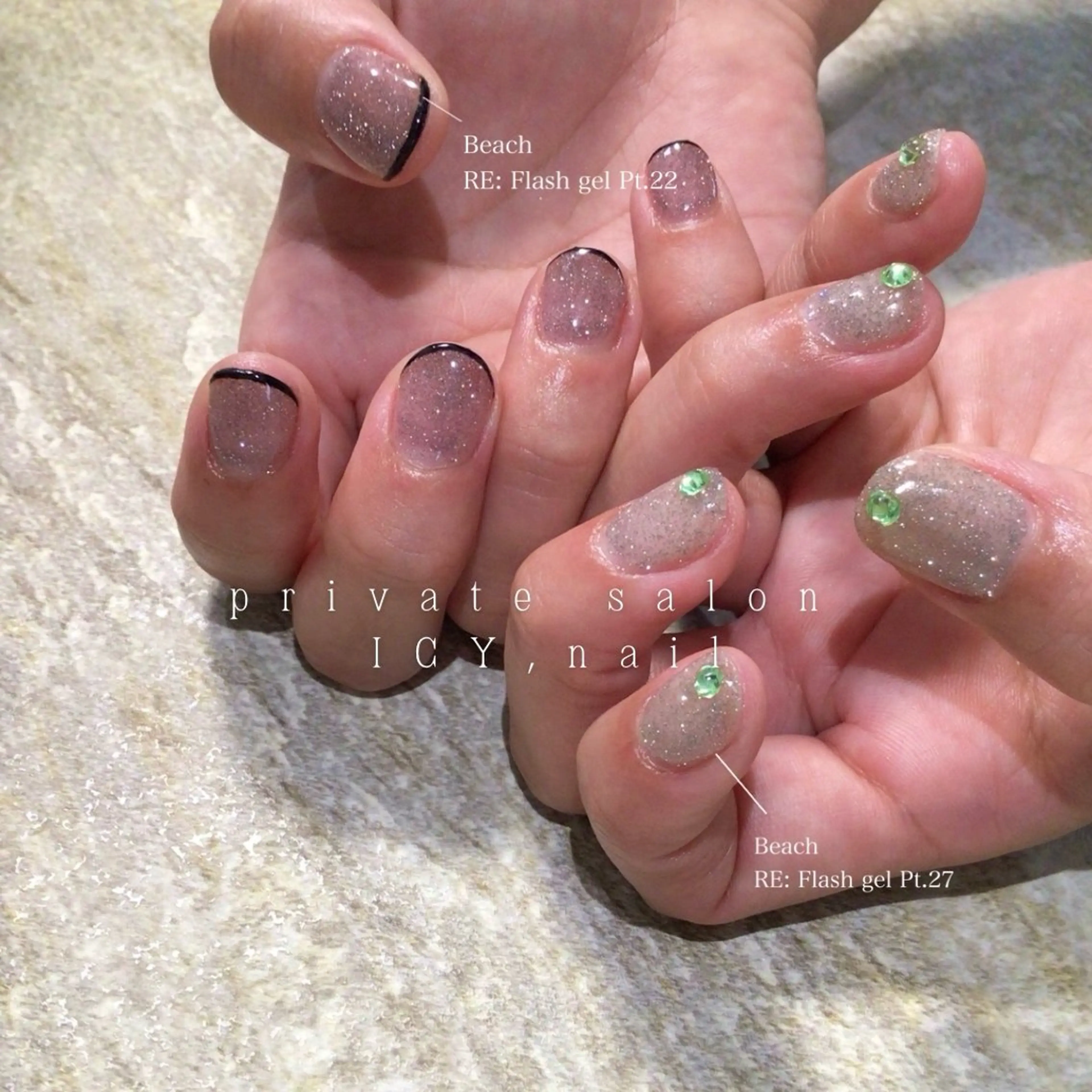 ネイル フラッシュネイル ハンドネイル ICY,nail REINAのネイルデザイン