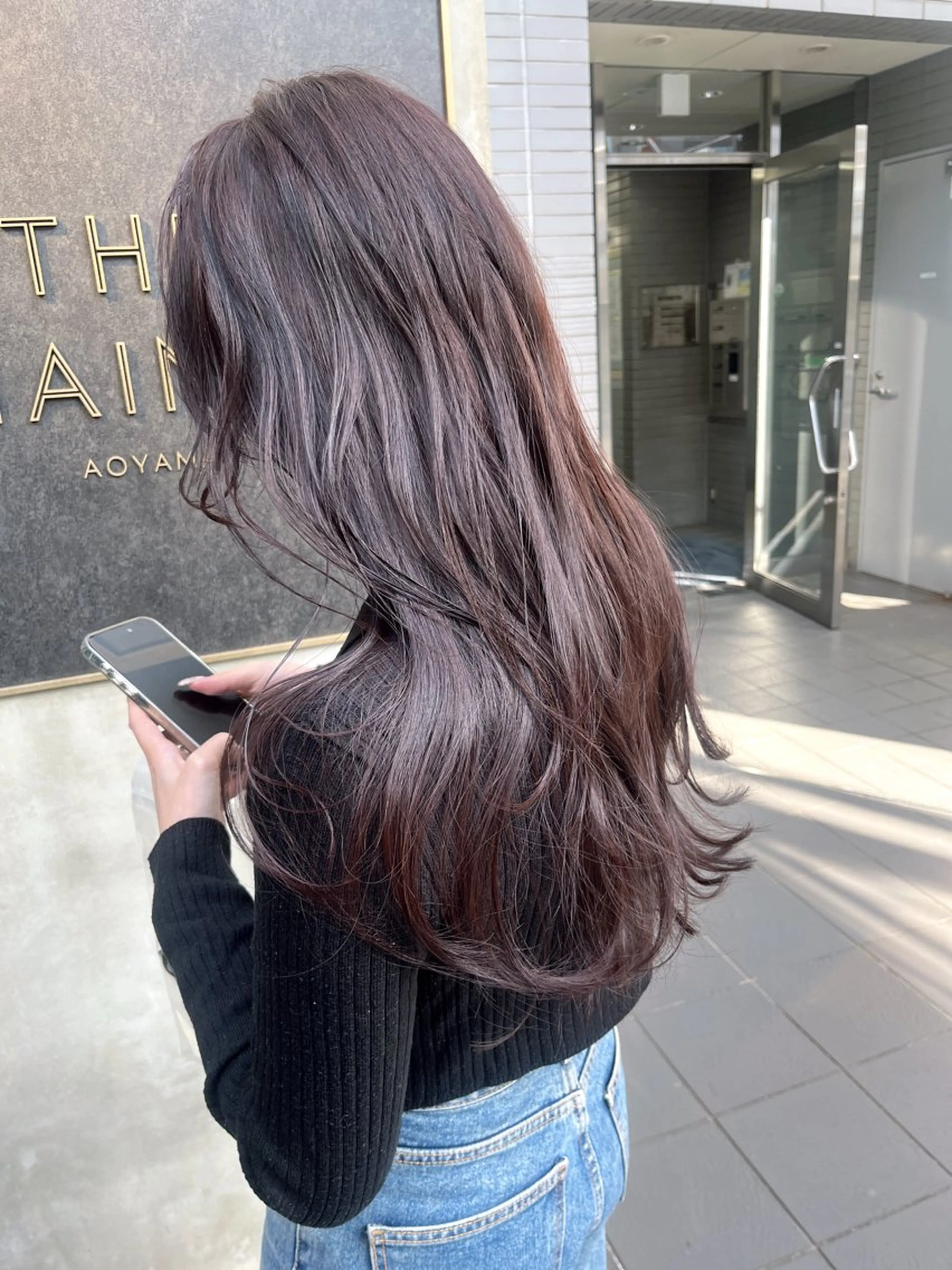 ロング カット ヘアカラー トリートメント 海野翔吾🇨🇳 ワンホンレイヤーのヘアスタイル