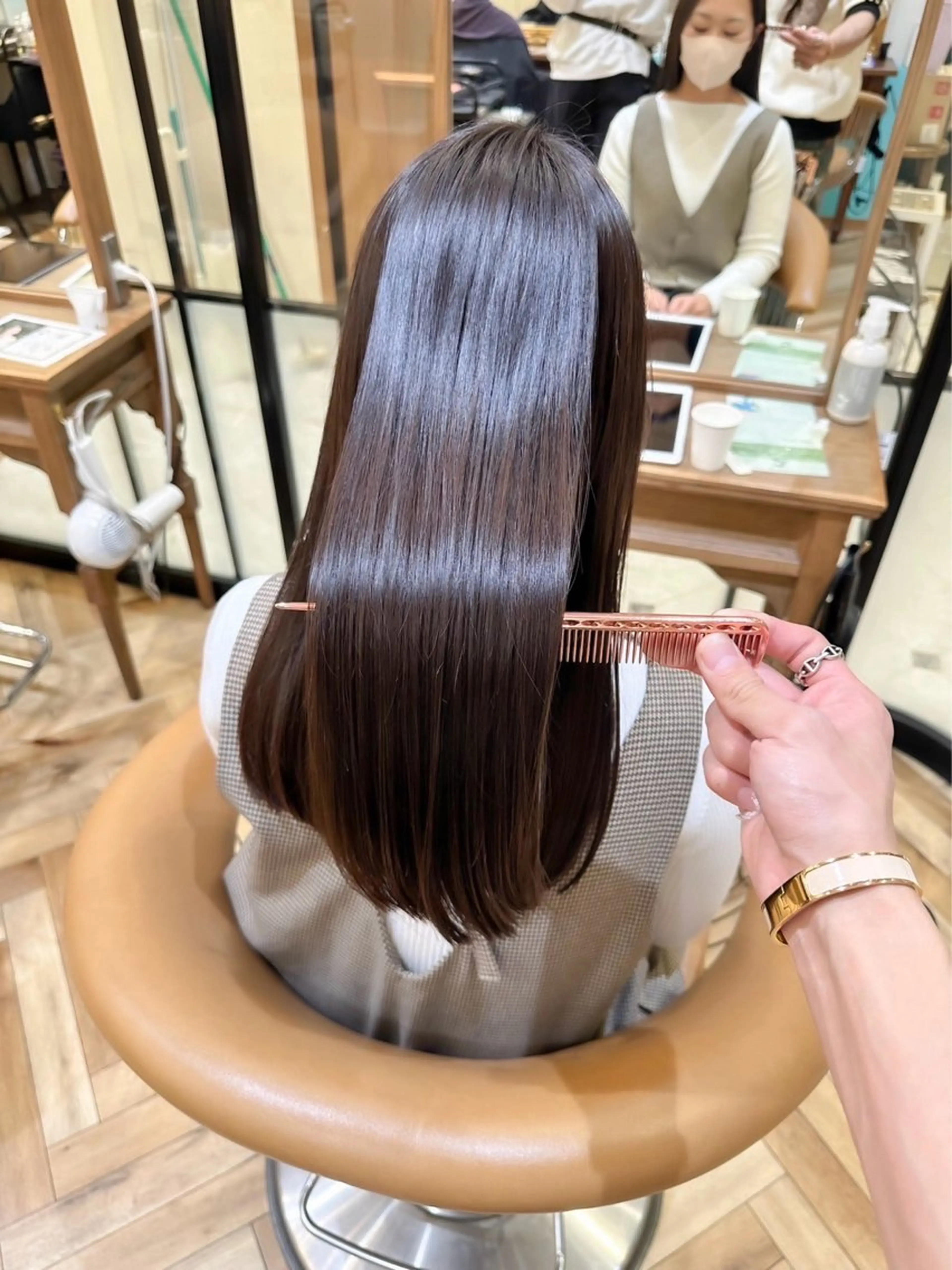 ロング パーマ ストレートパーマ 縮毛矯正/ストンボブ Wカラー💎ヒデジのヘアスタイル